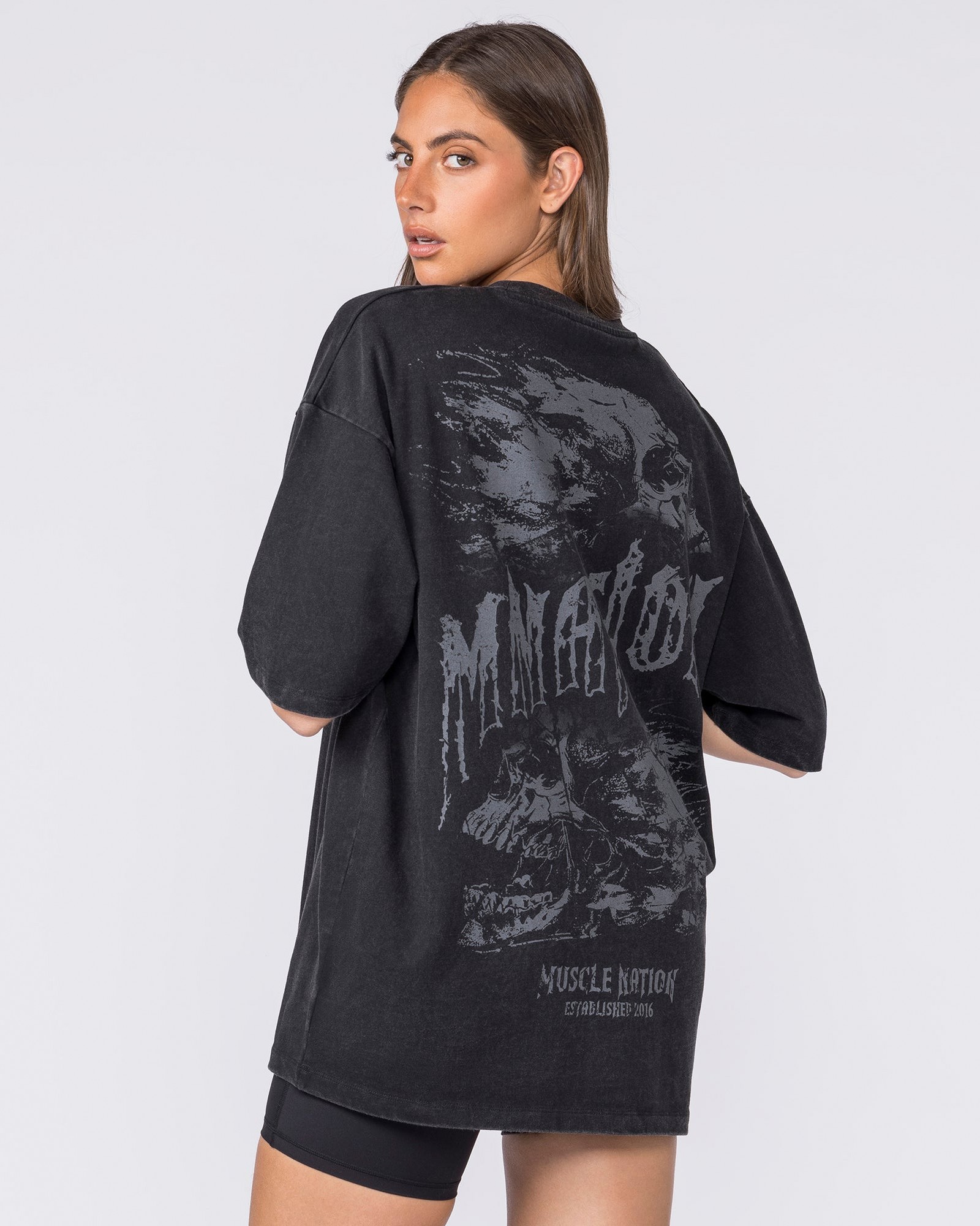 Ruins Oversized Vintage Tee - Washed Black