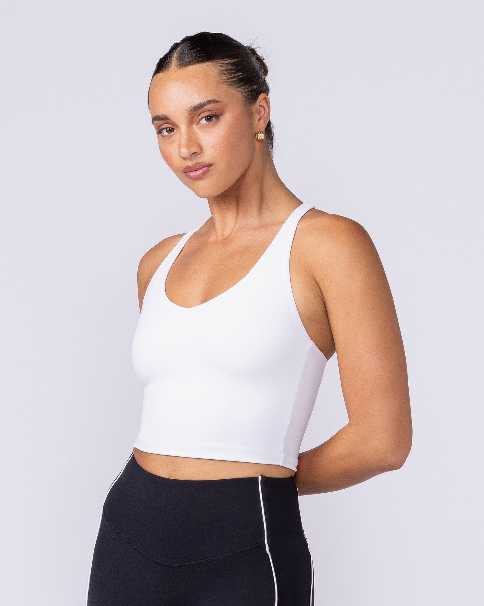 Active Form Cropped Tank - White