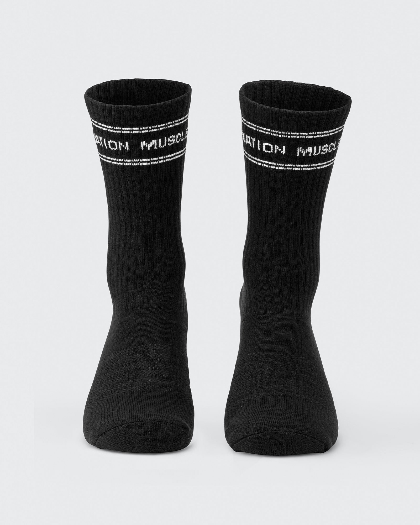 Mens Stripe Crew Sock (2x Pack) - Black