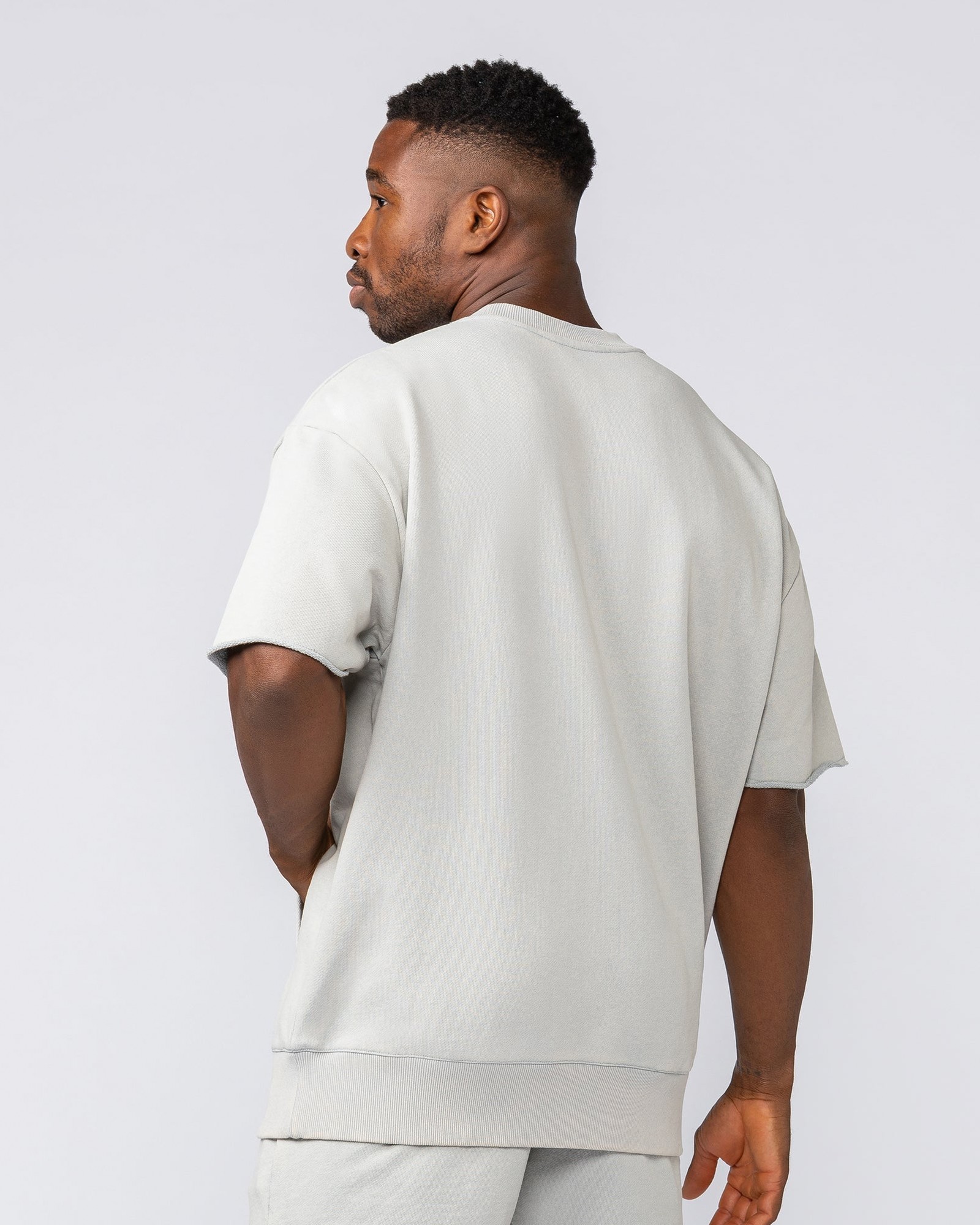 Heritage Loopback Oversized Tee - Washed Light Grey