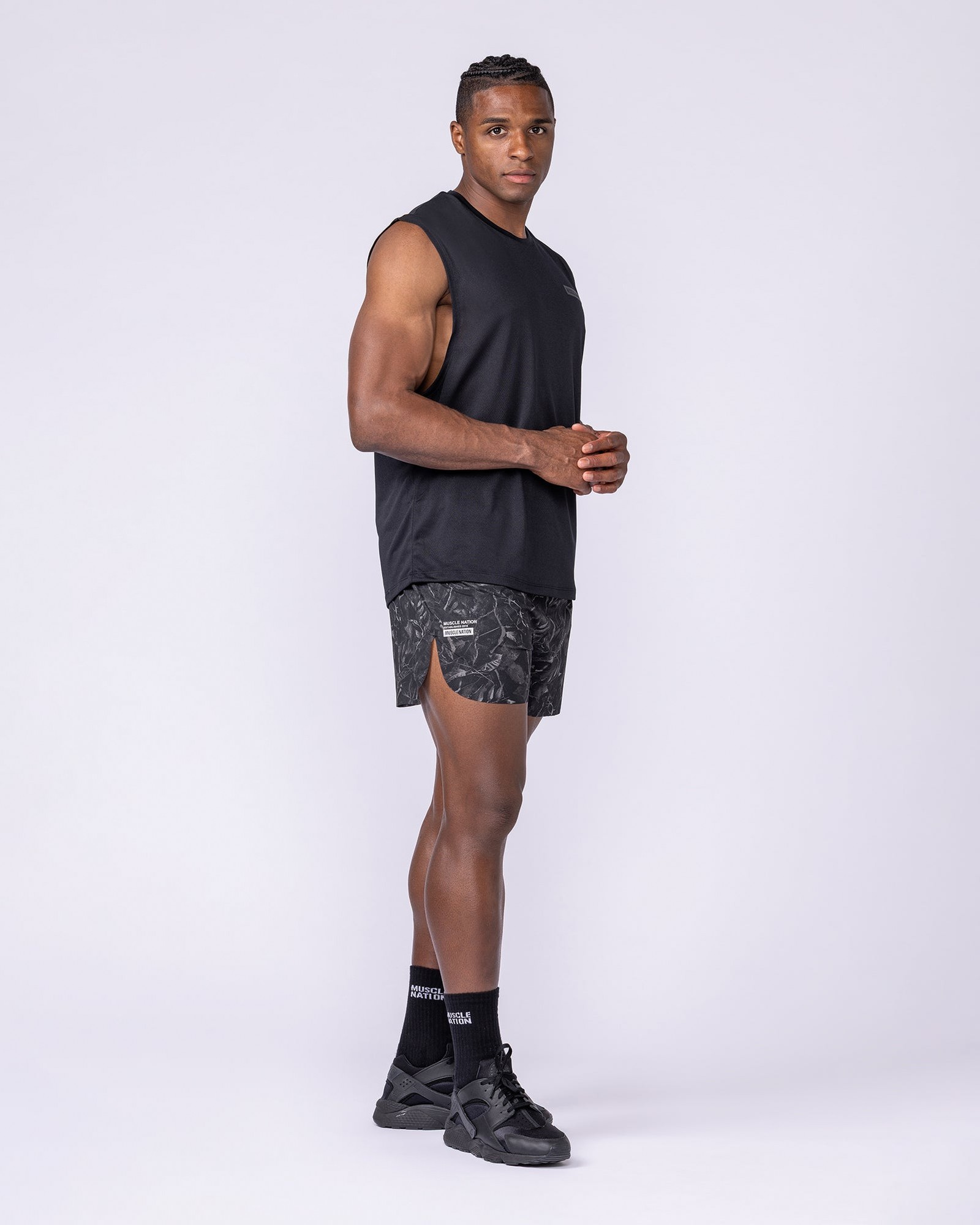 Compete 3" Run Shorts - Tree Camo Monochrome