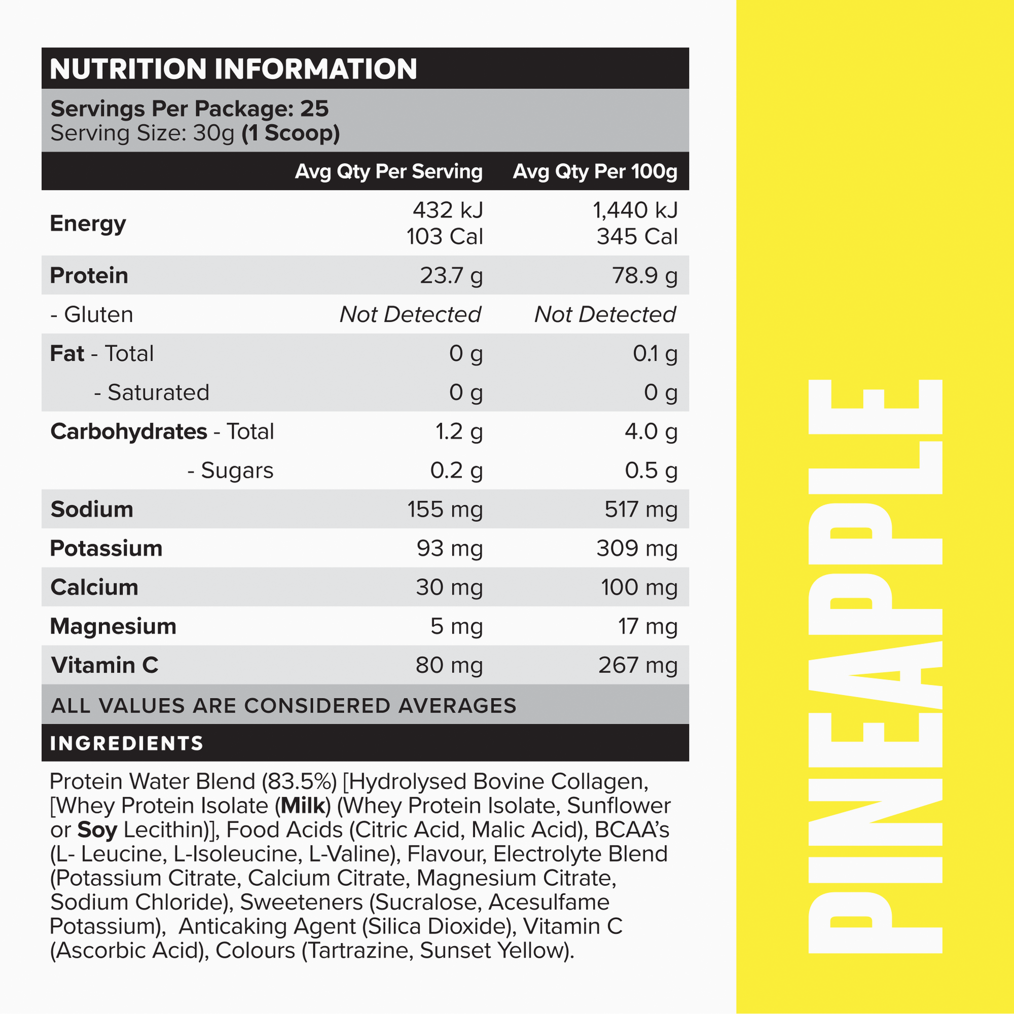 PROTEIN WATER - Pineapple - 25 serves