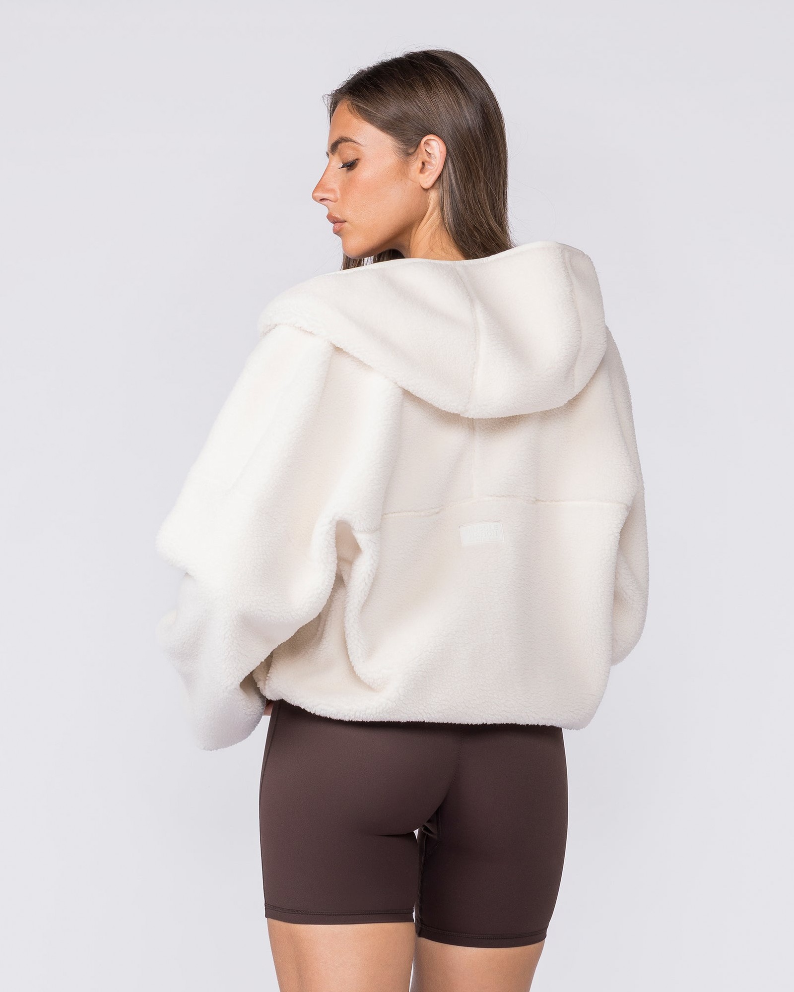 Sherpa Zip Through Hoodie - Whipped Cream