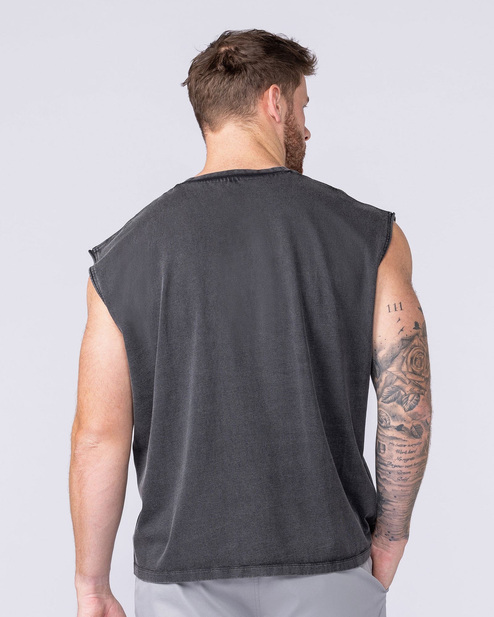 Spartan Vintage Boxy Muscle Tank - Washed Black