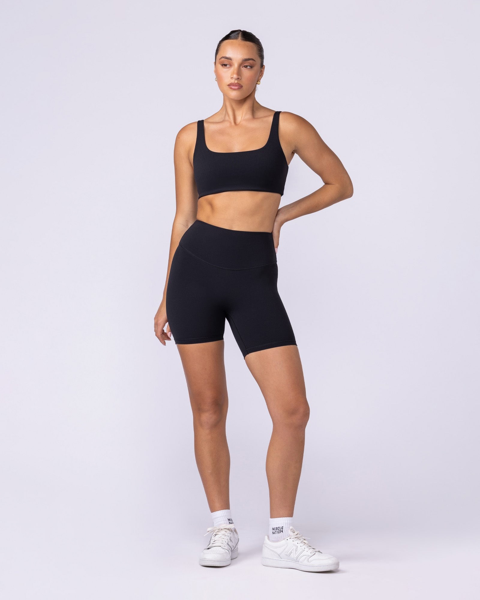 Aura Back Pocket Bike Shorts - Black