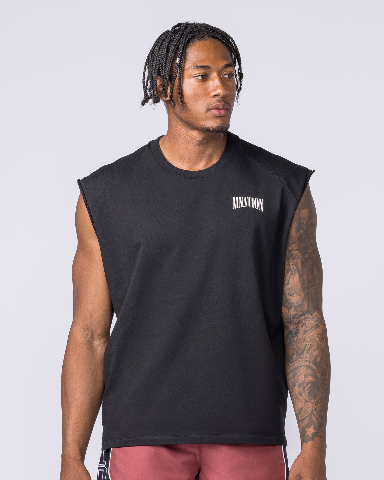 Off Duty Boxy Muscle Tank - Black