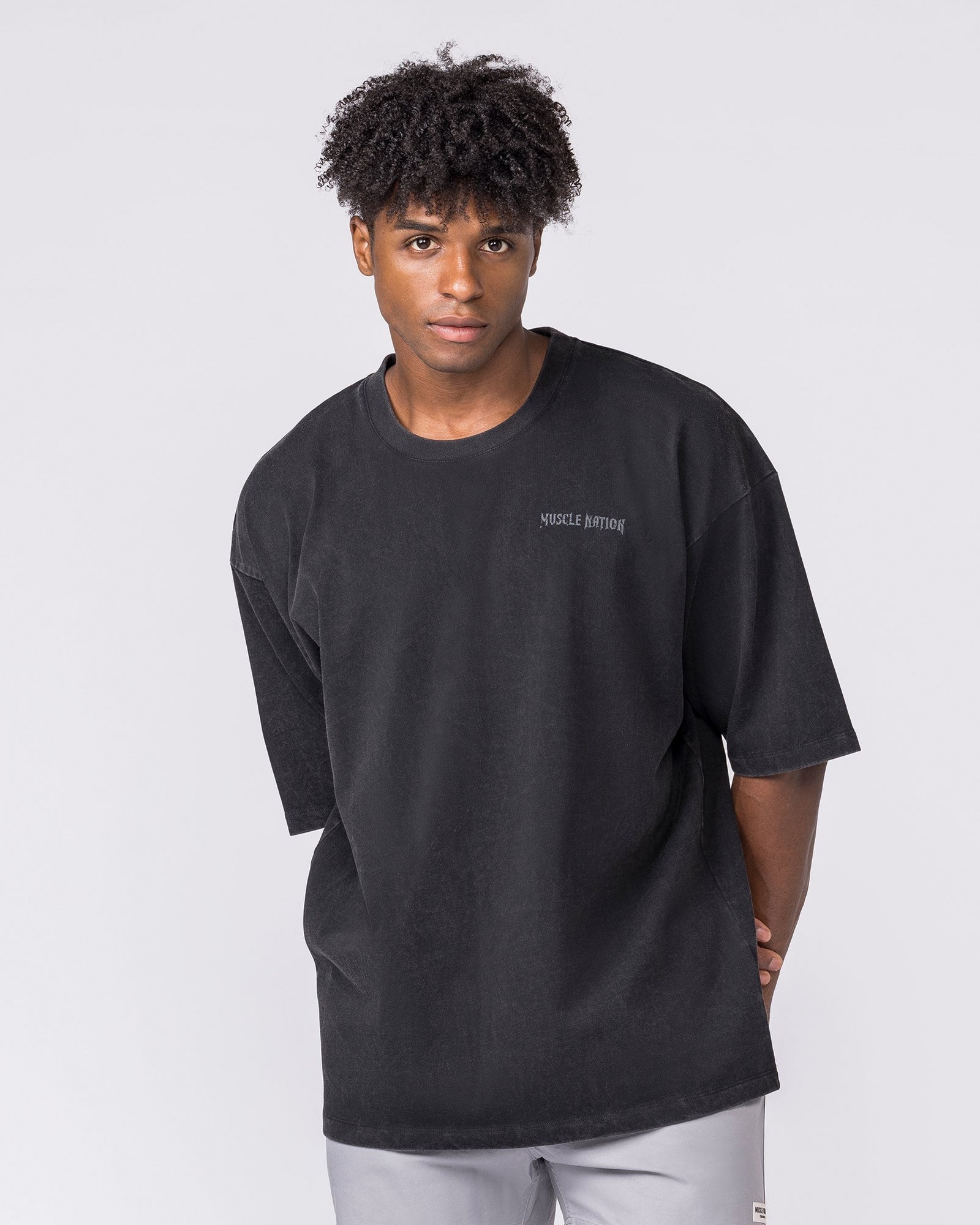 Ruins Oversized Vintage Tee - Washed Black