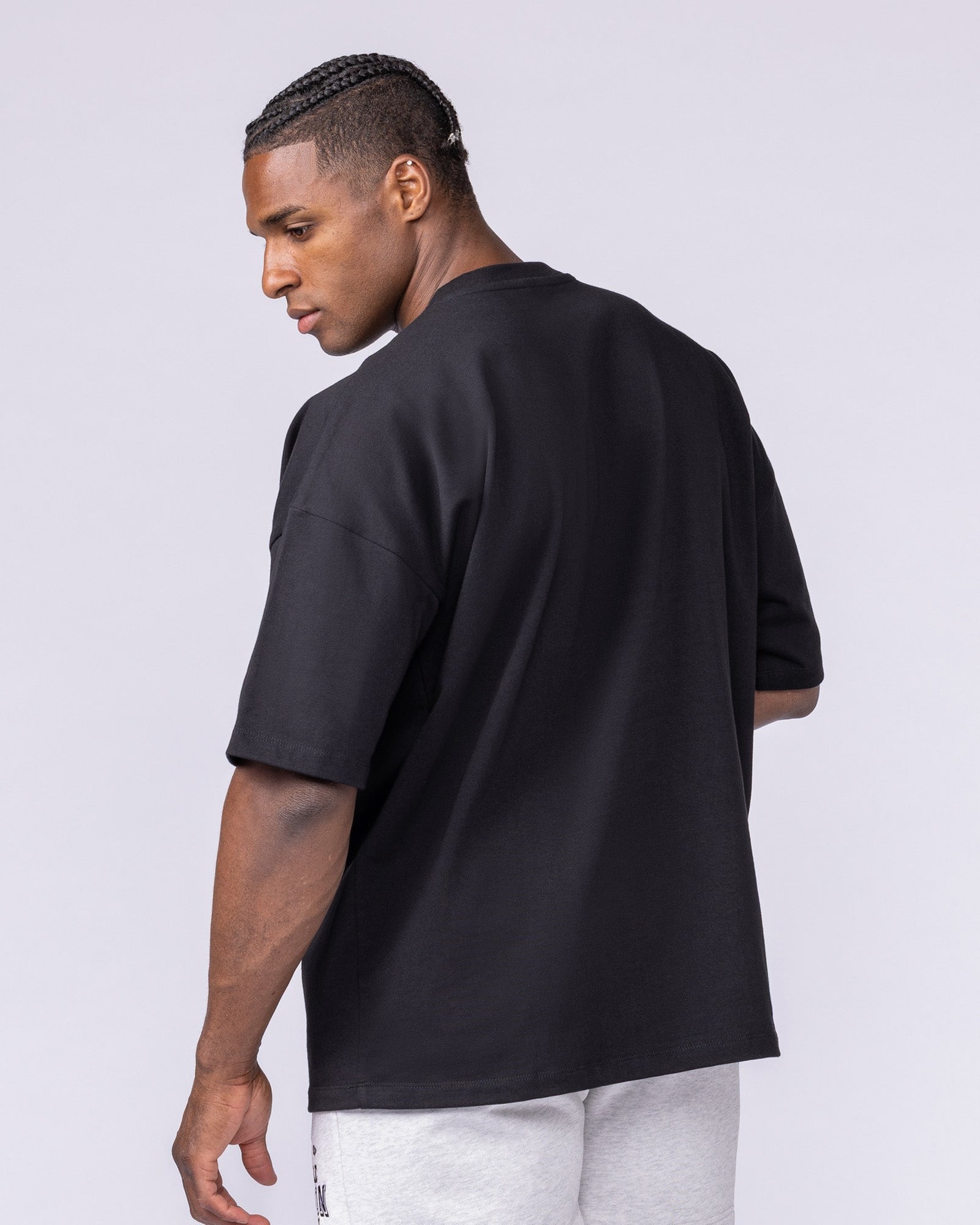 Varsity Oversized Boxy Tee - Black