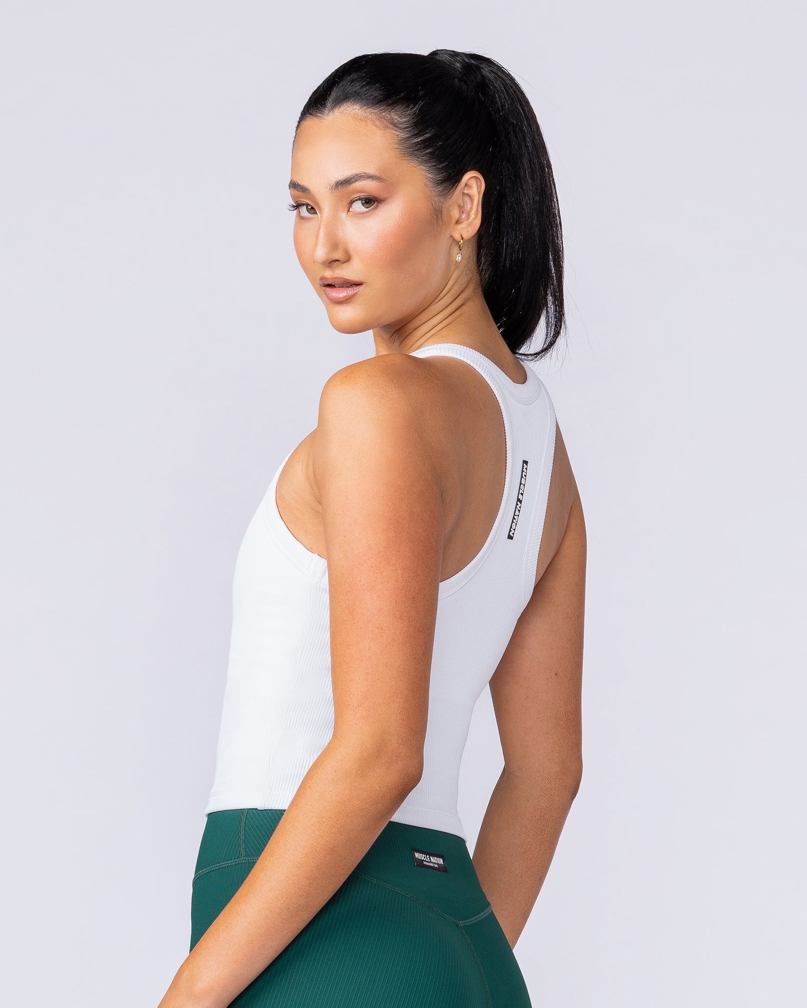 Stunner Rib Bra Tank - White