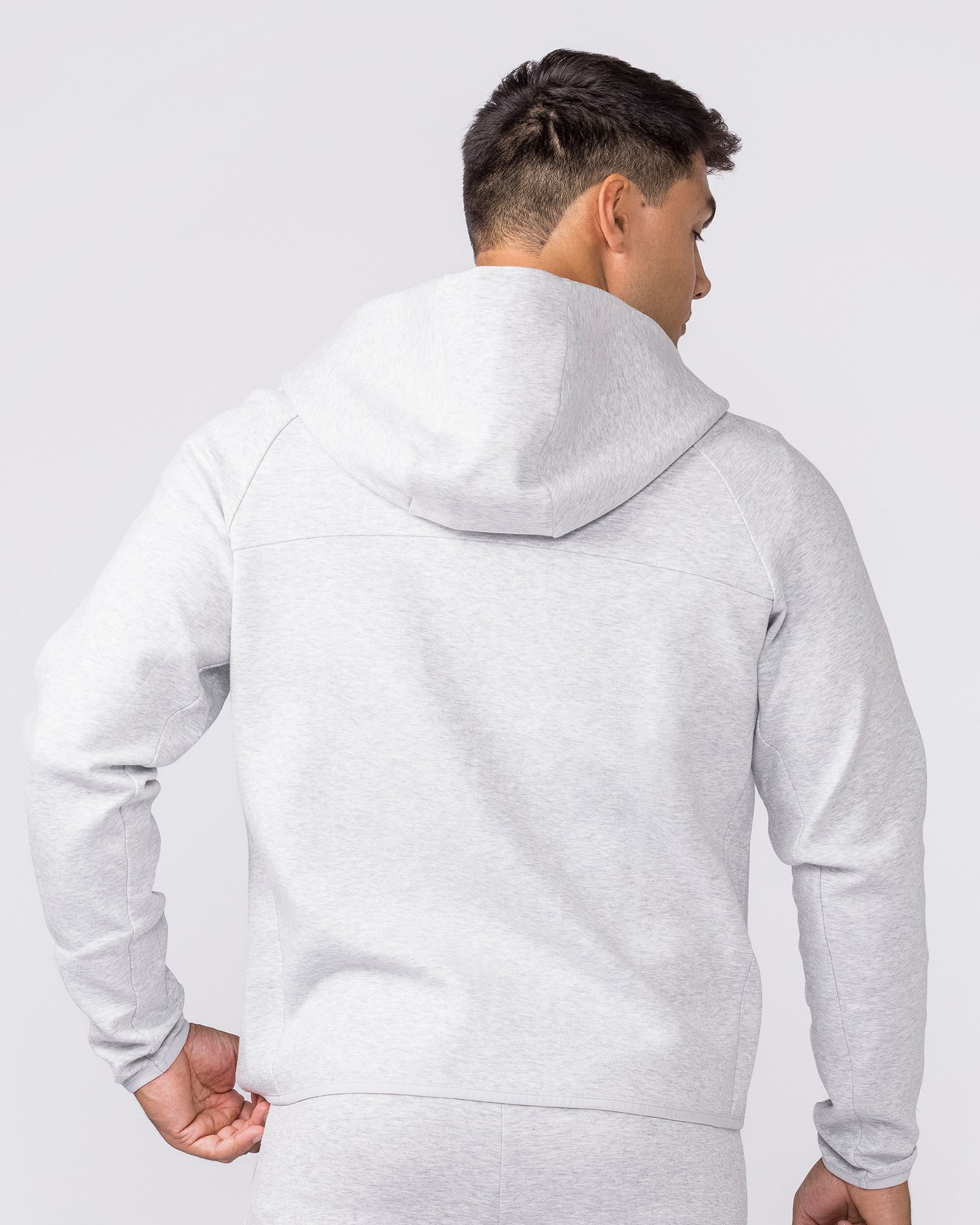 Essential Tech Zip Hoodie - Grey Marl