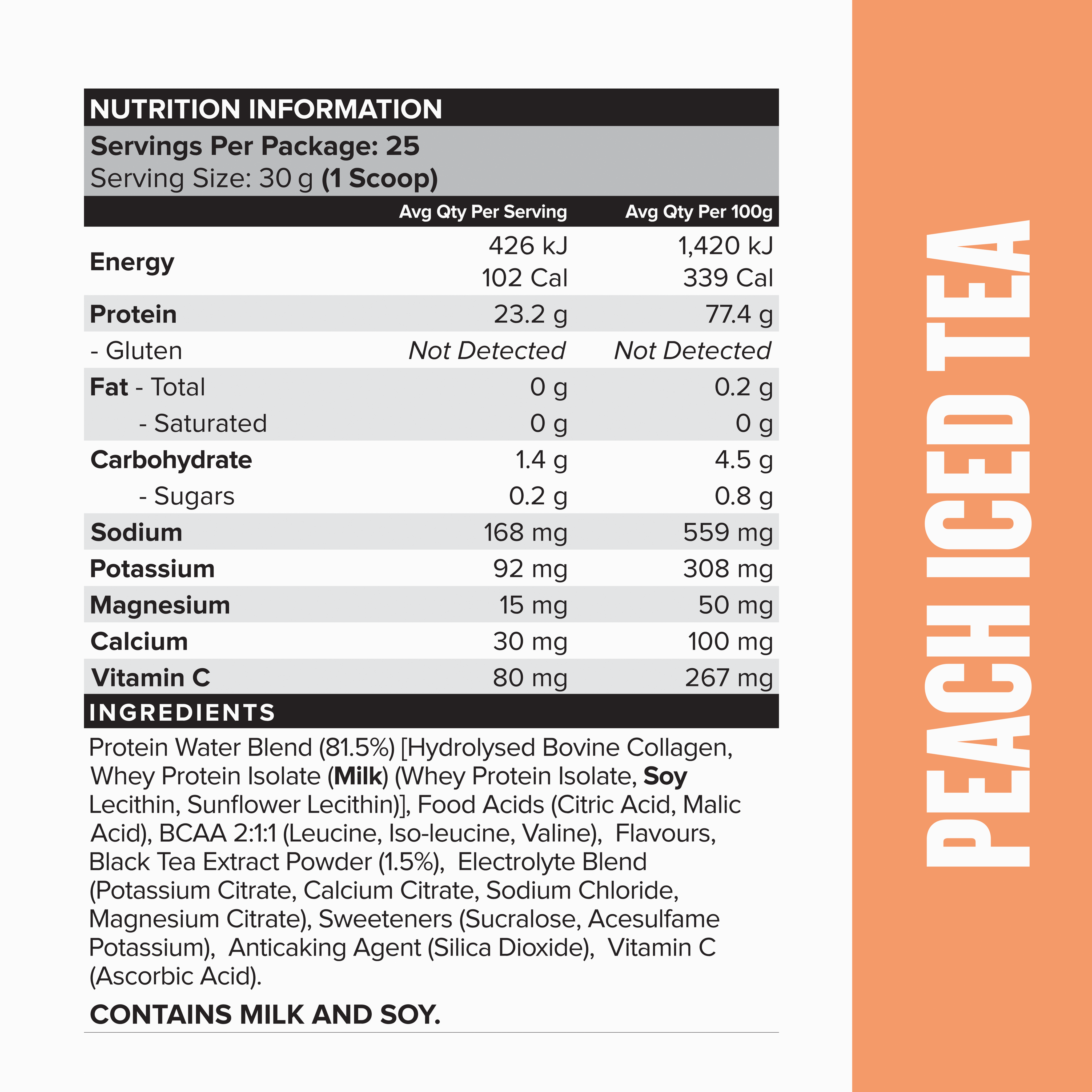 PROTEIN WATER - Peach Iced Tea - 25 serves