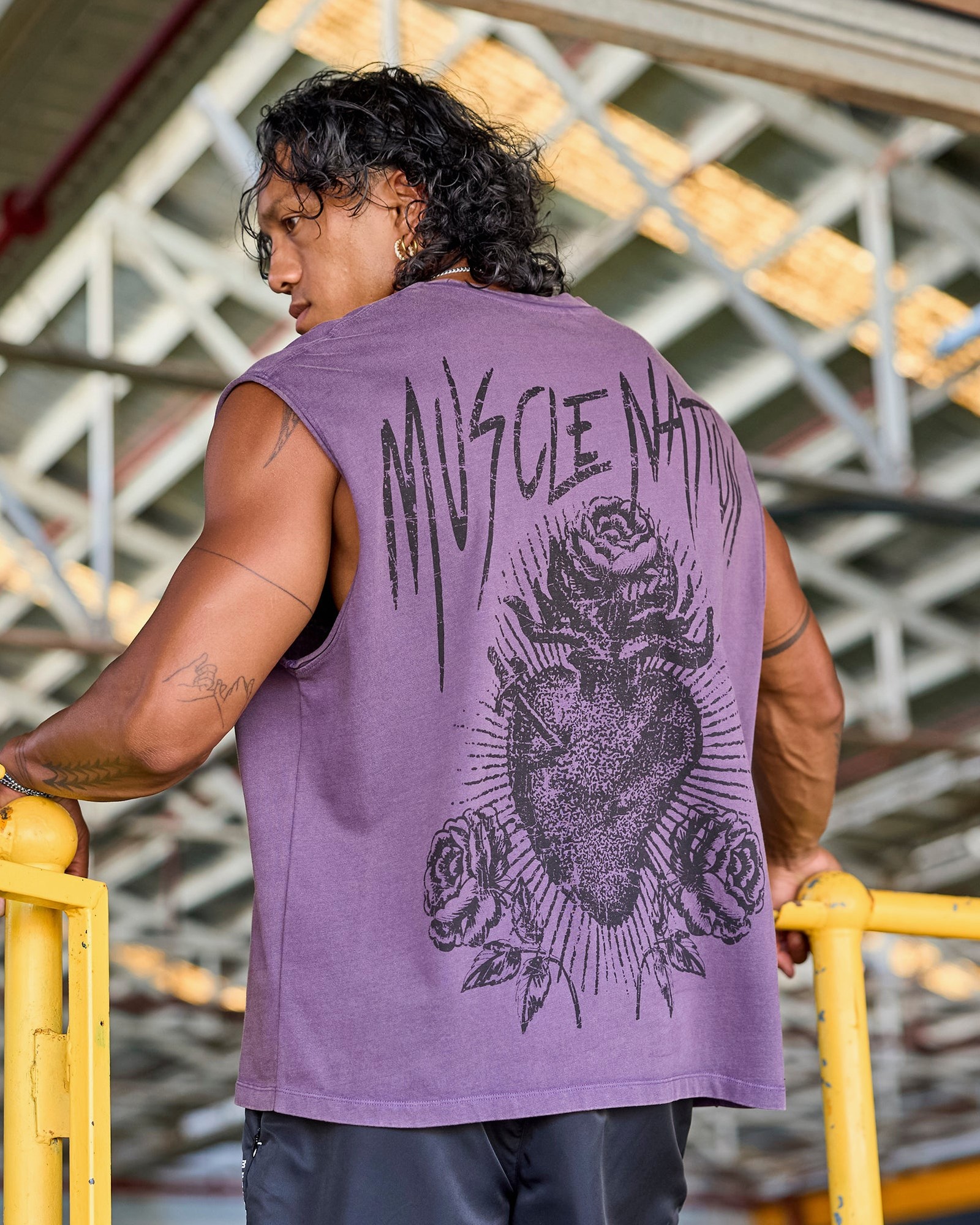 Heartless Vintage Boxy Muscle Tank - Washed Dark Purple