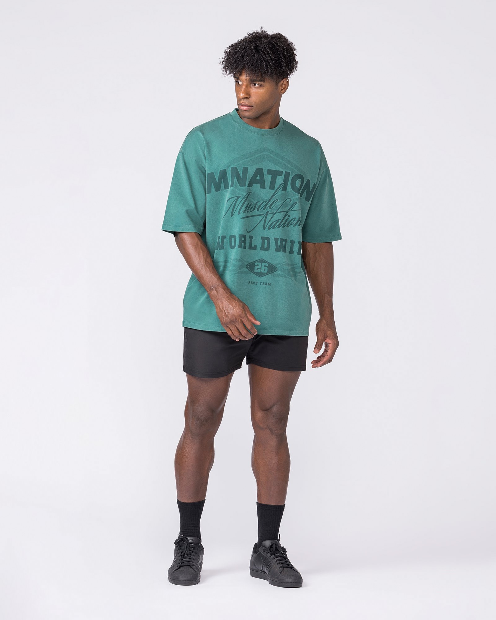 Racing Oversized Vintage Tee - Washed Leaf