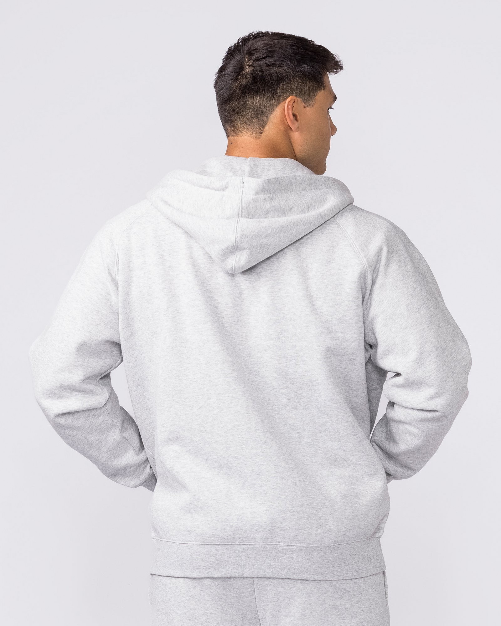 Essential Zip Hoodie - Grey Marl
