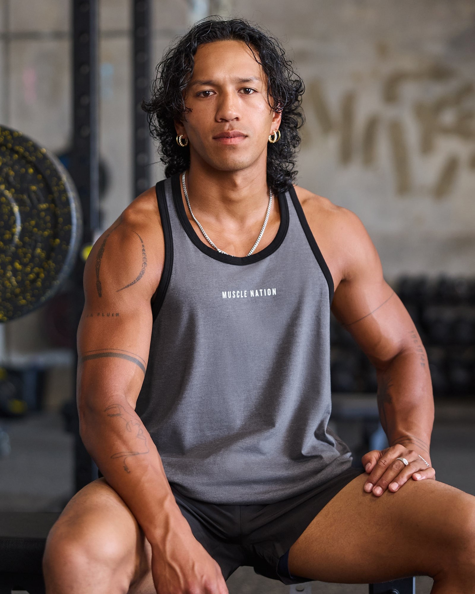 Striker Y Back Singlet - Mid Grey Marl