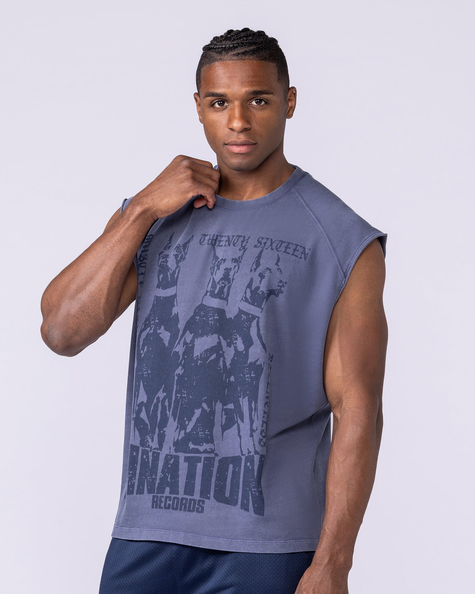 Doberman Vintage Boxy Muscle Tank - Washed Altantis