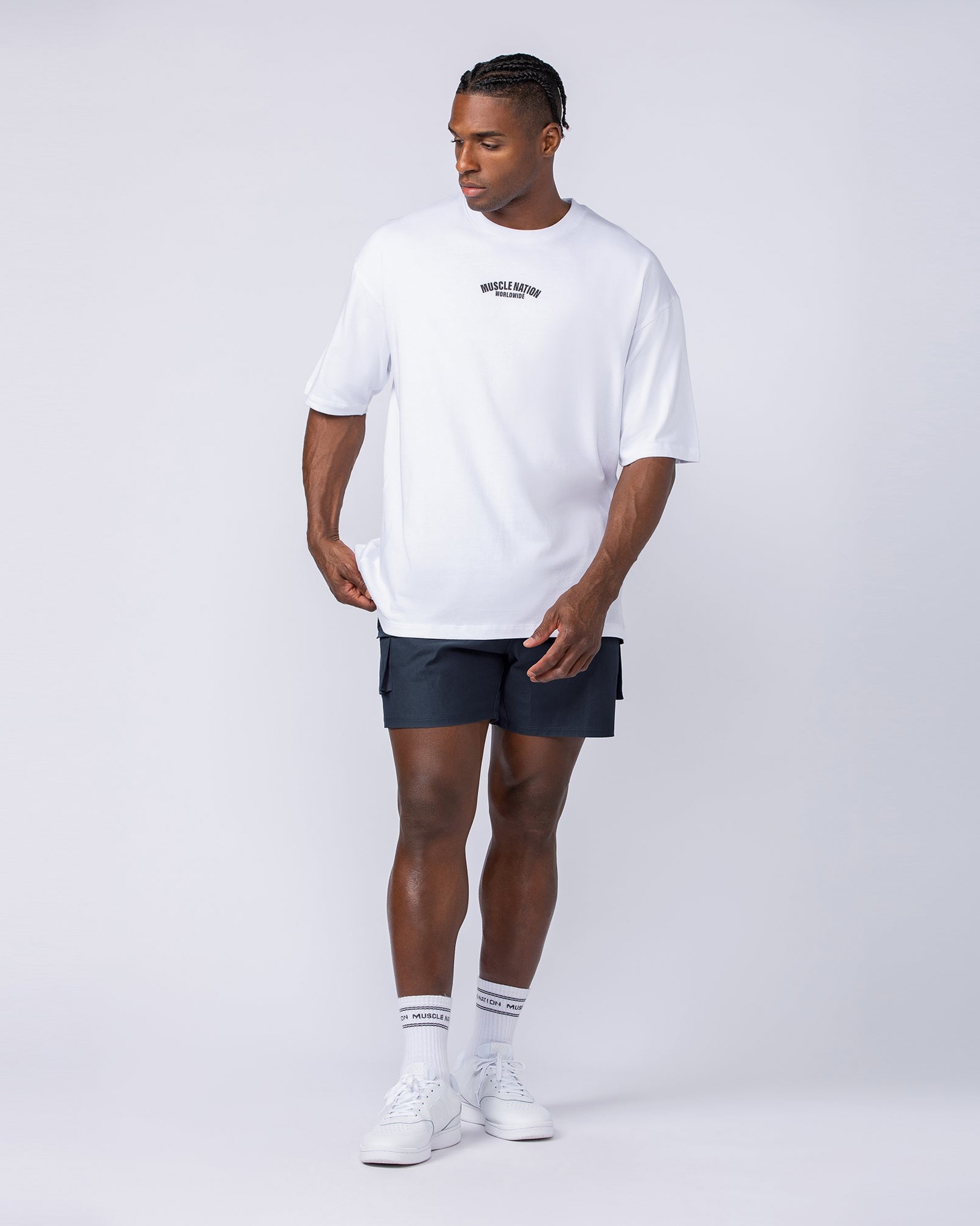 Daily Cargo 5" Shorts - Navy (Silicon Logo)