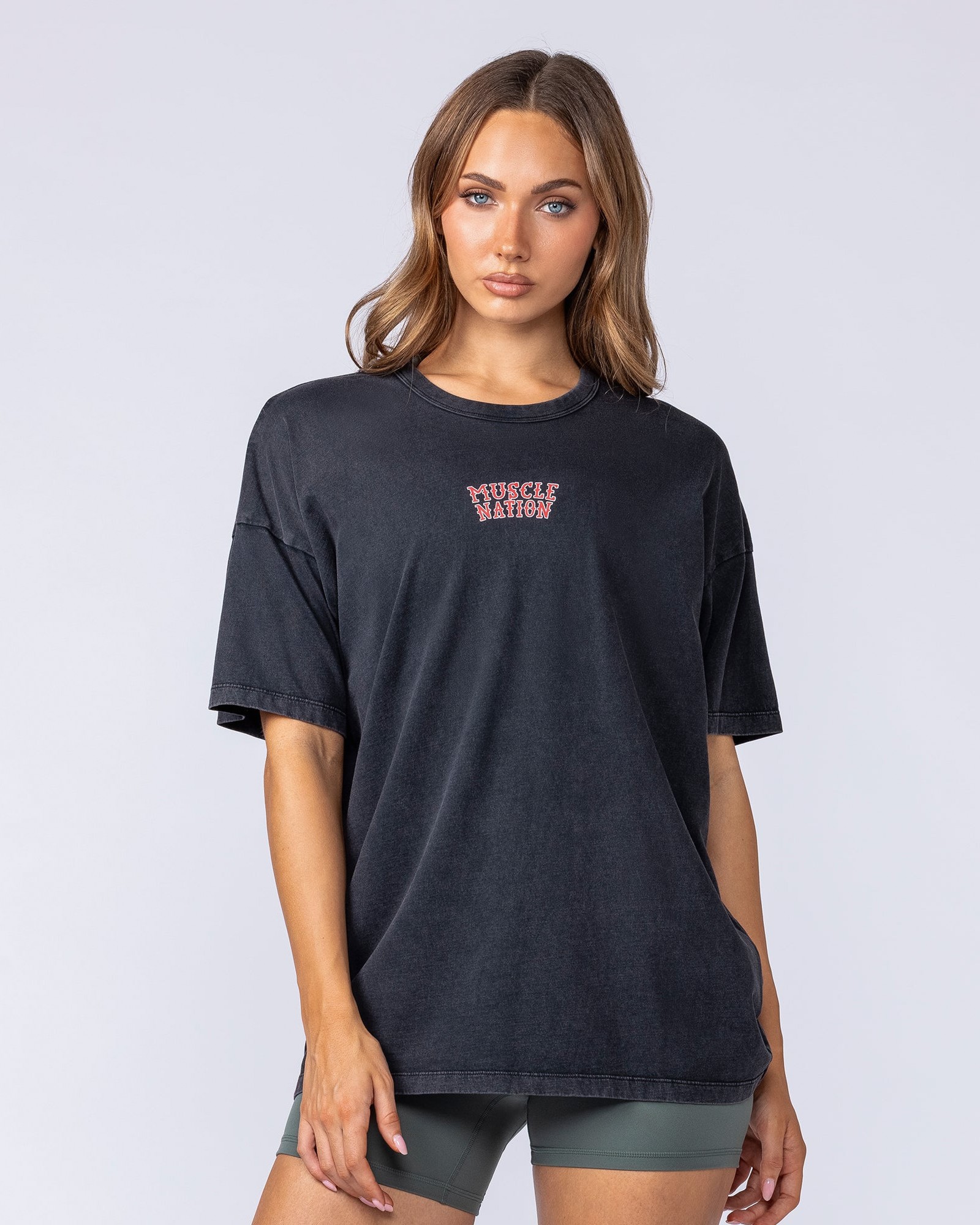 Hearts On Fire Oversized Tee - Washed Black
