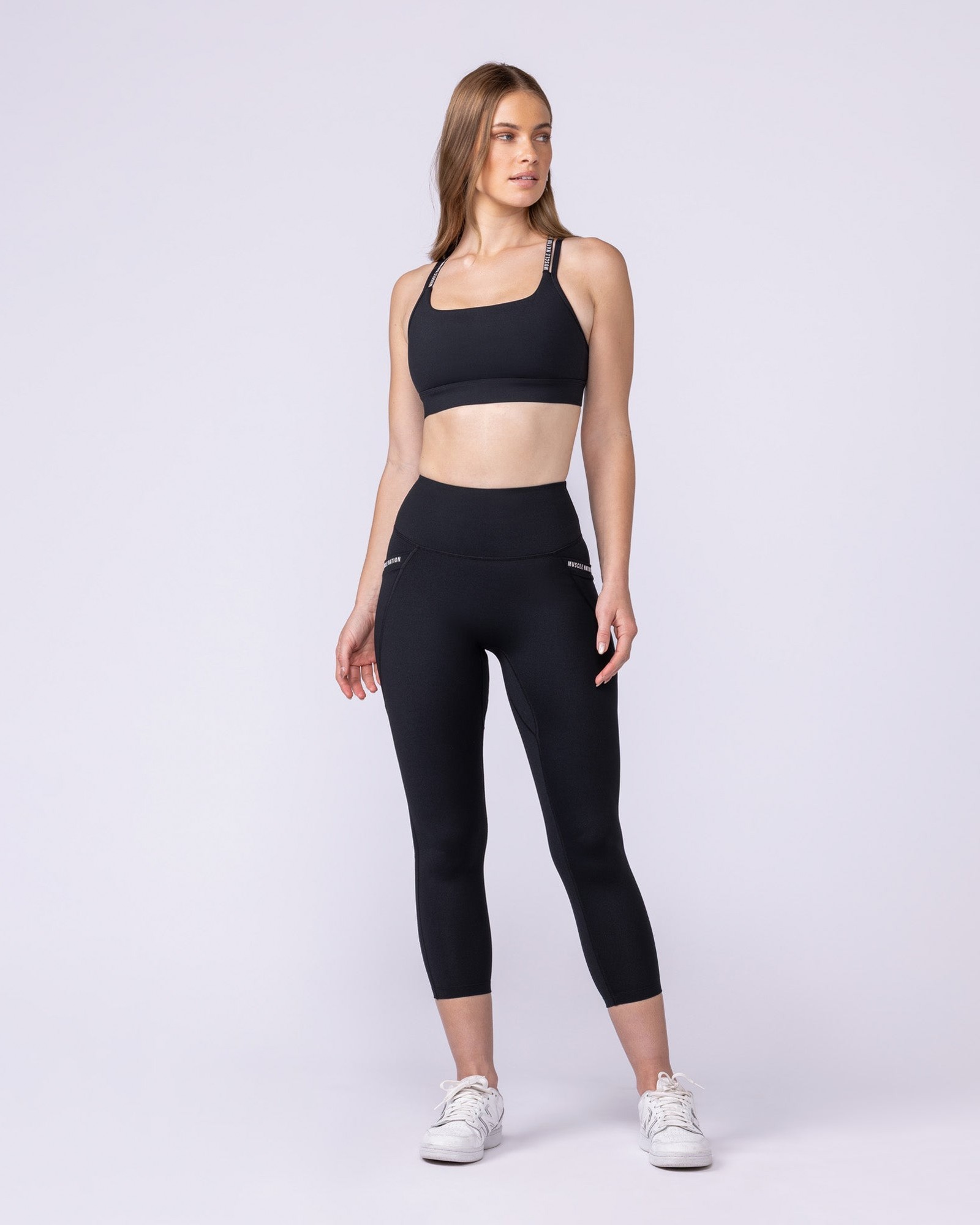 Illusion Signature Pocket 7/8 Leggings - Black