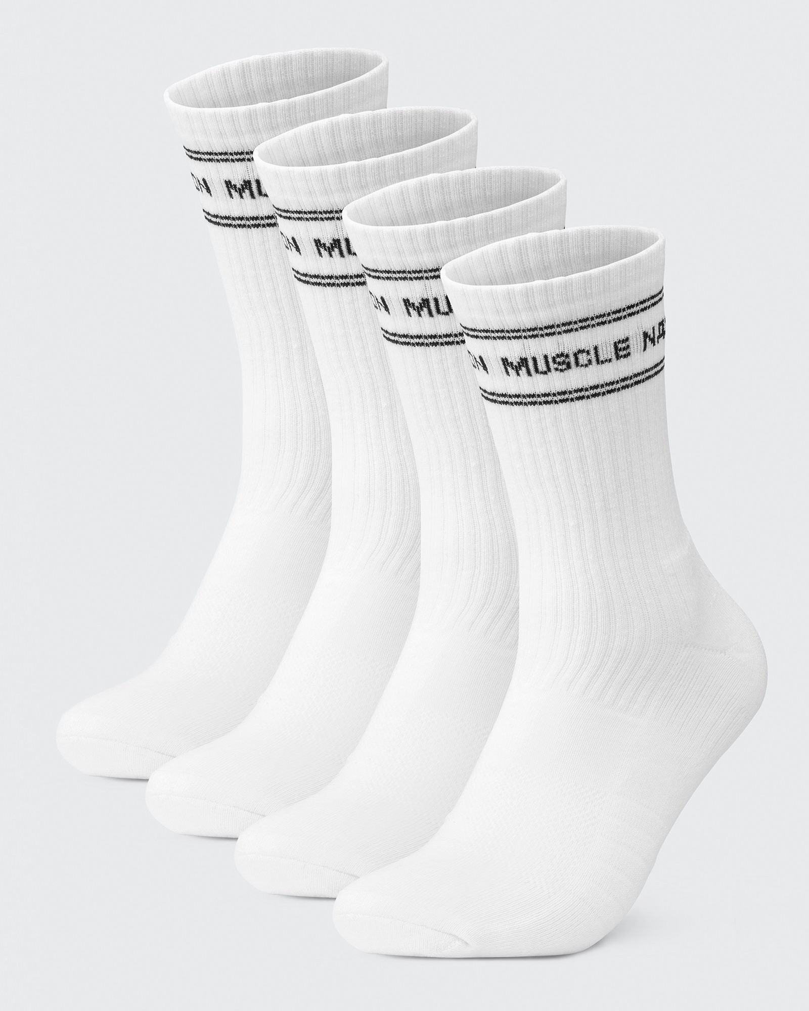 Mens Stripe Crew Sock (2x Pack) - White