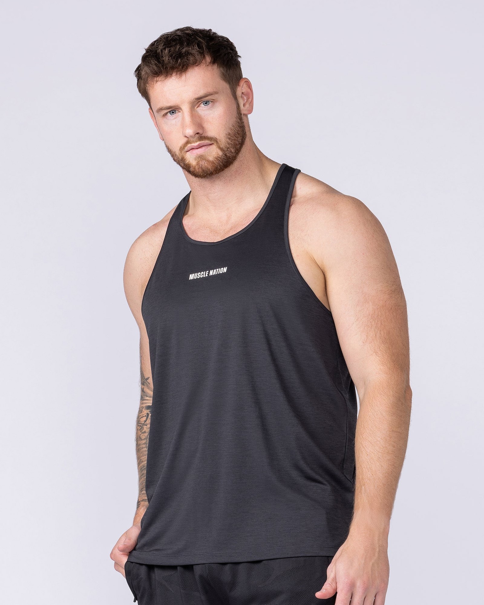 Aero Y Back Singlet - Black