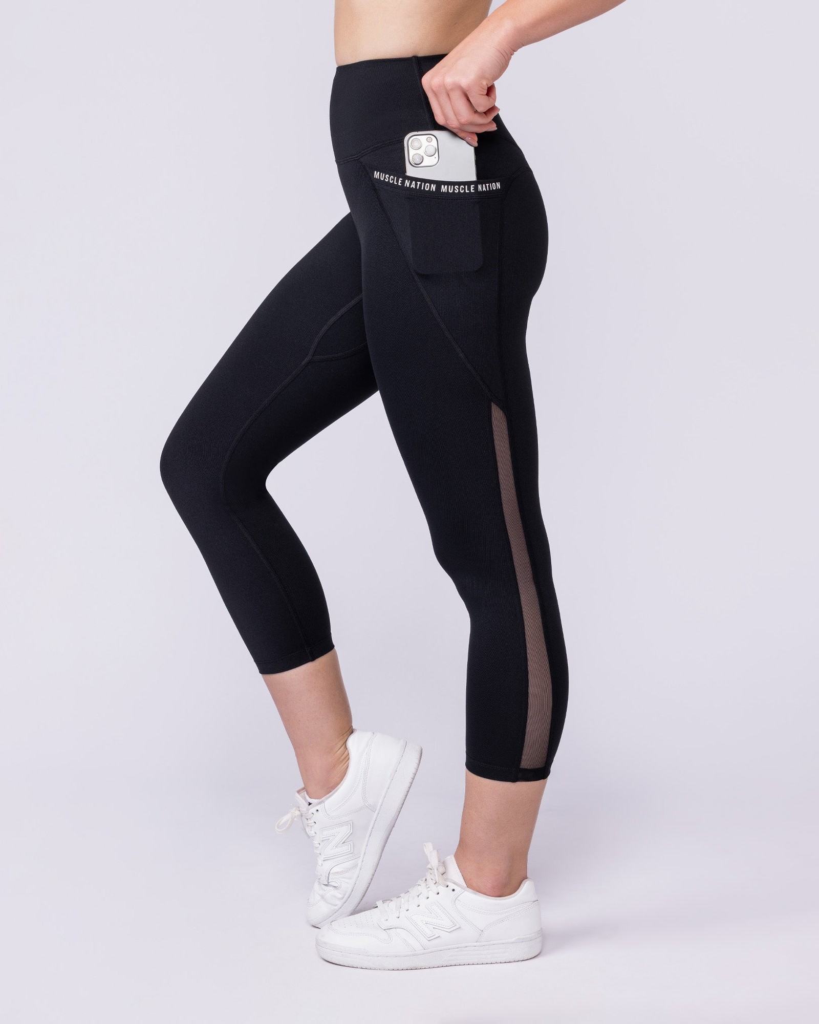 Illusion Signature Pocket 7/8 Leggings - Black