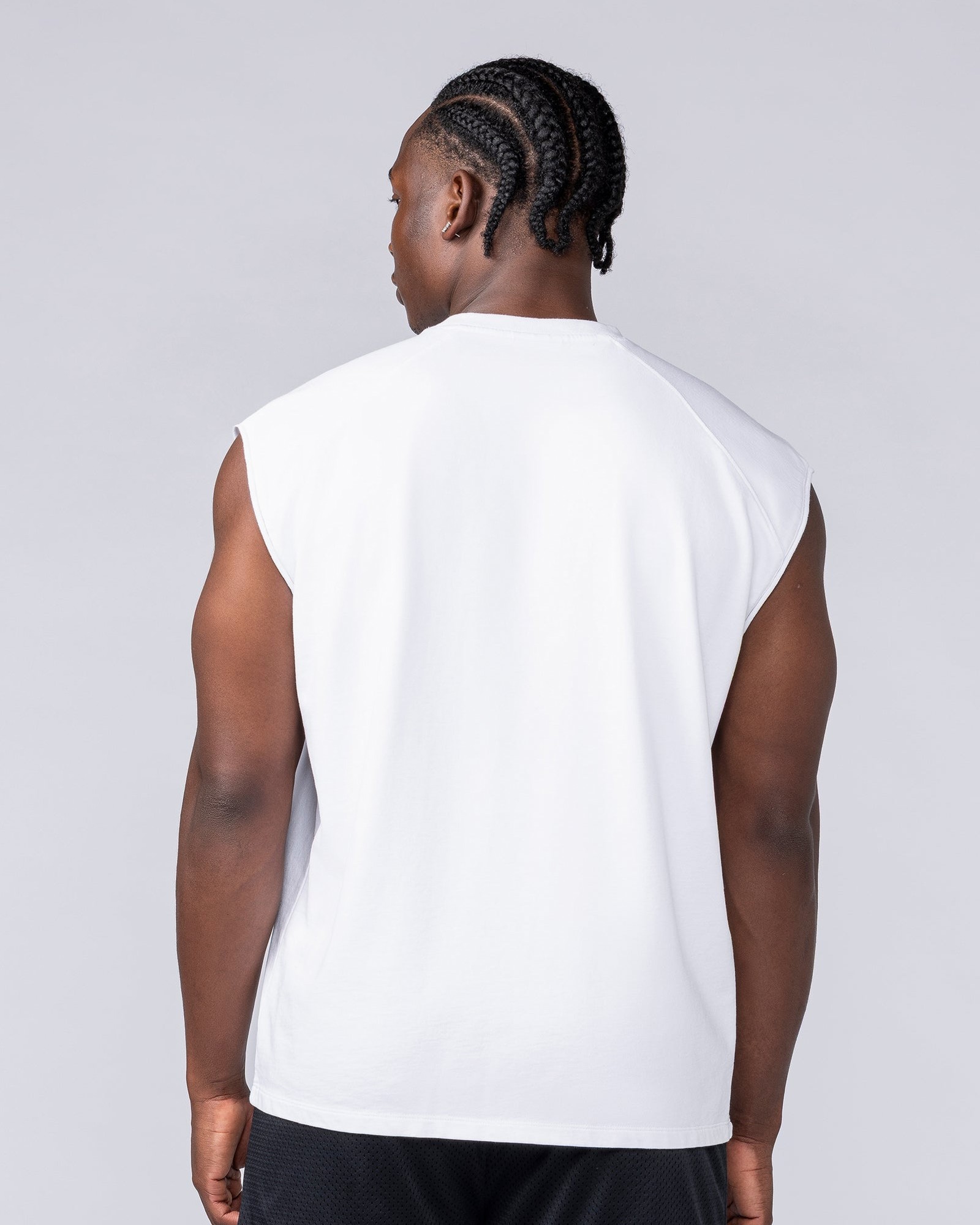 Essential Boxy Muscle Tank - White