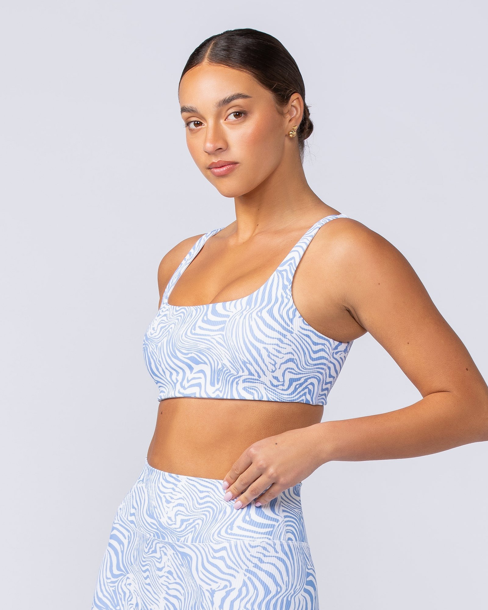 Fundamental Zebra Rib Bra - Pacific Blue Zebra
