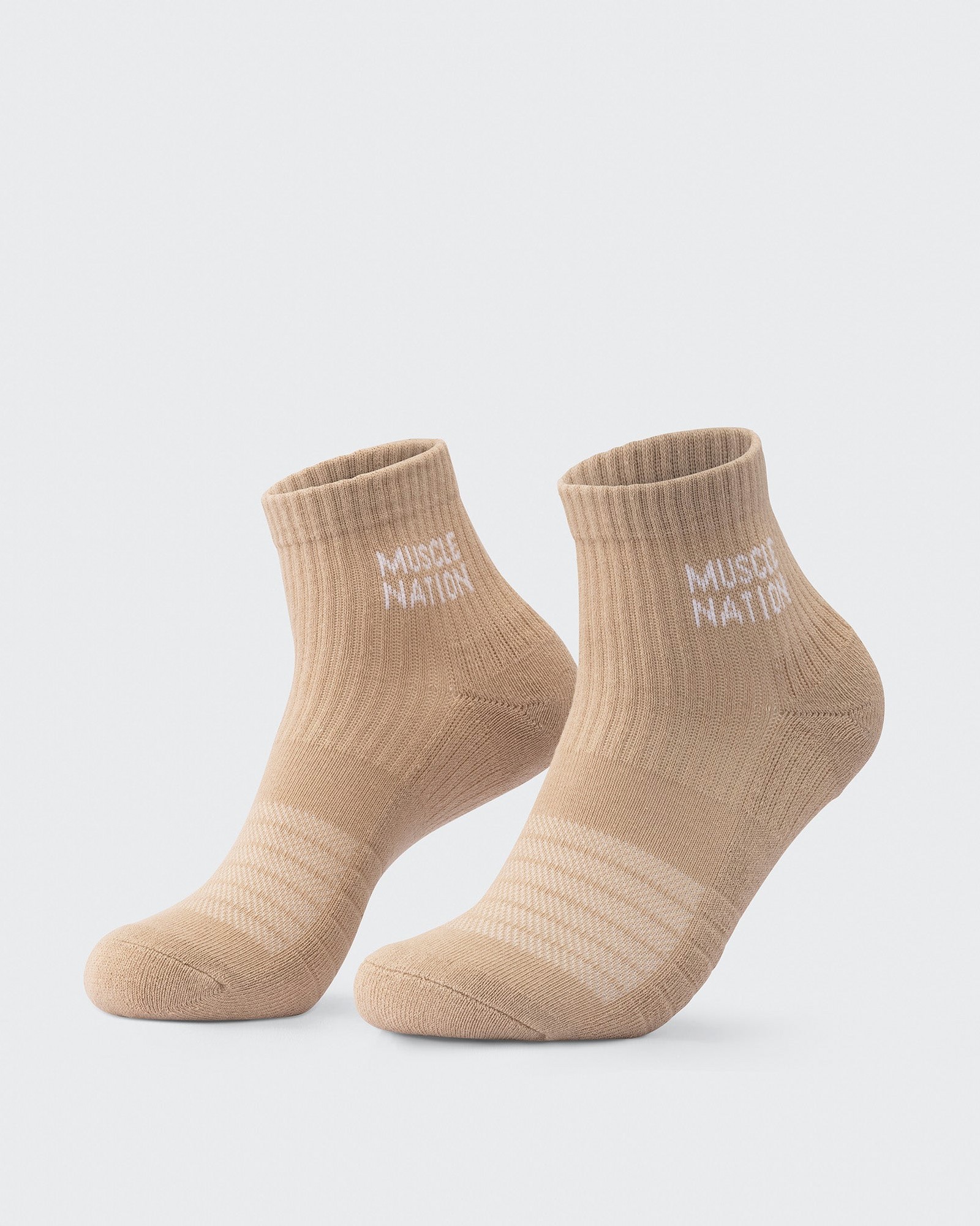 Womens 1/4 Crew Sock (2X Pack) - White / Stone