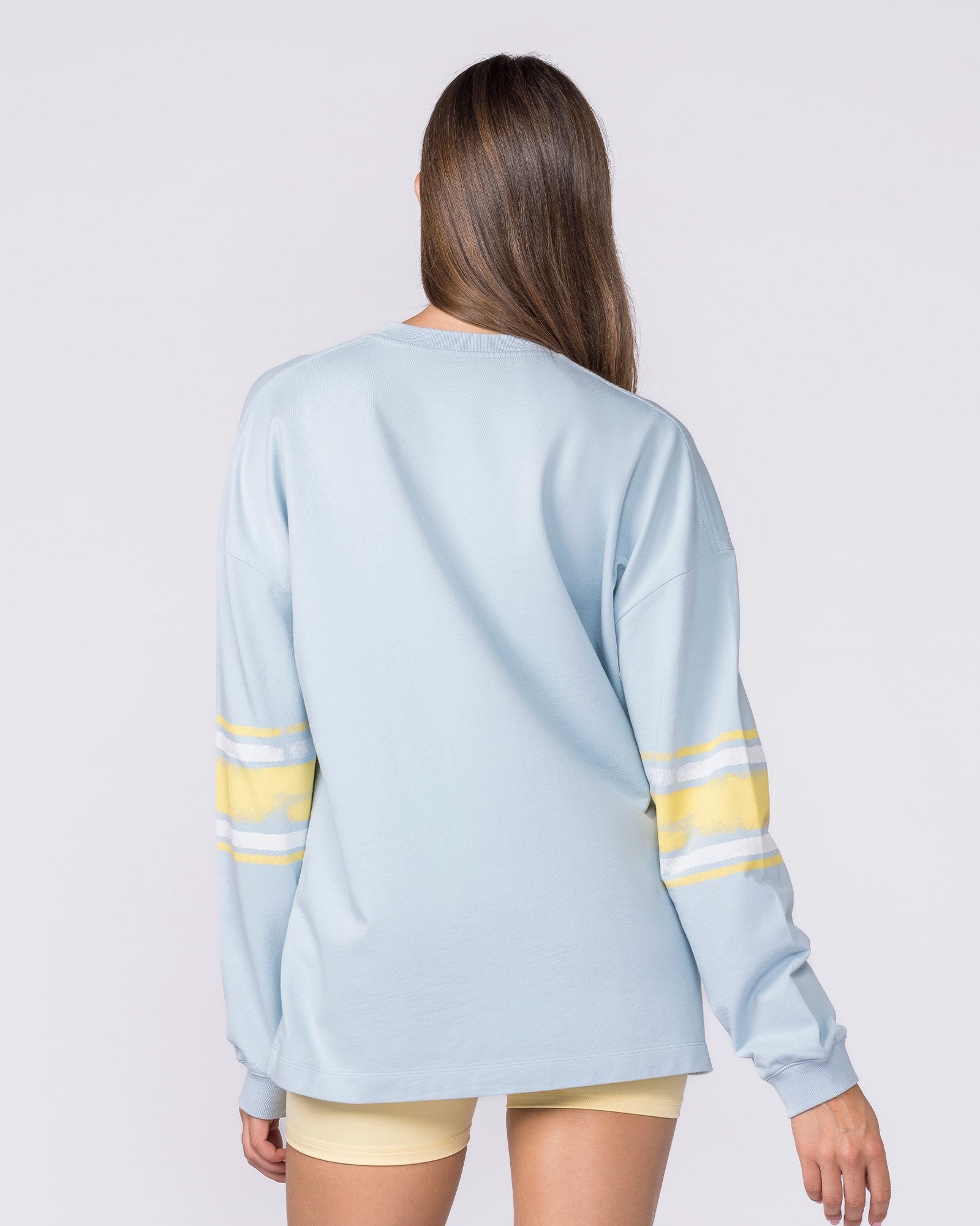 Numero Loopback Oversized Long Sleeve Top - Blue Bell