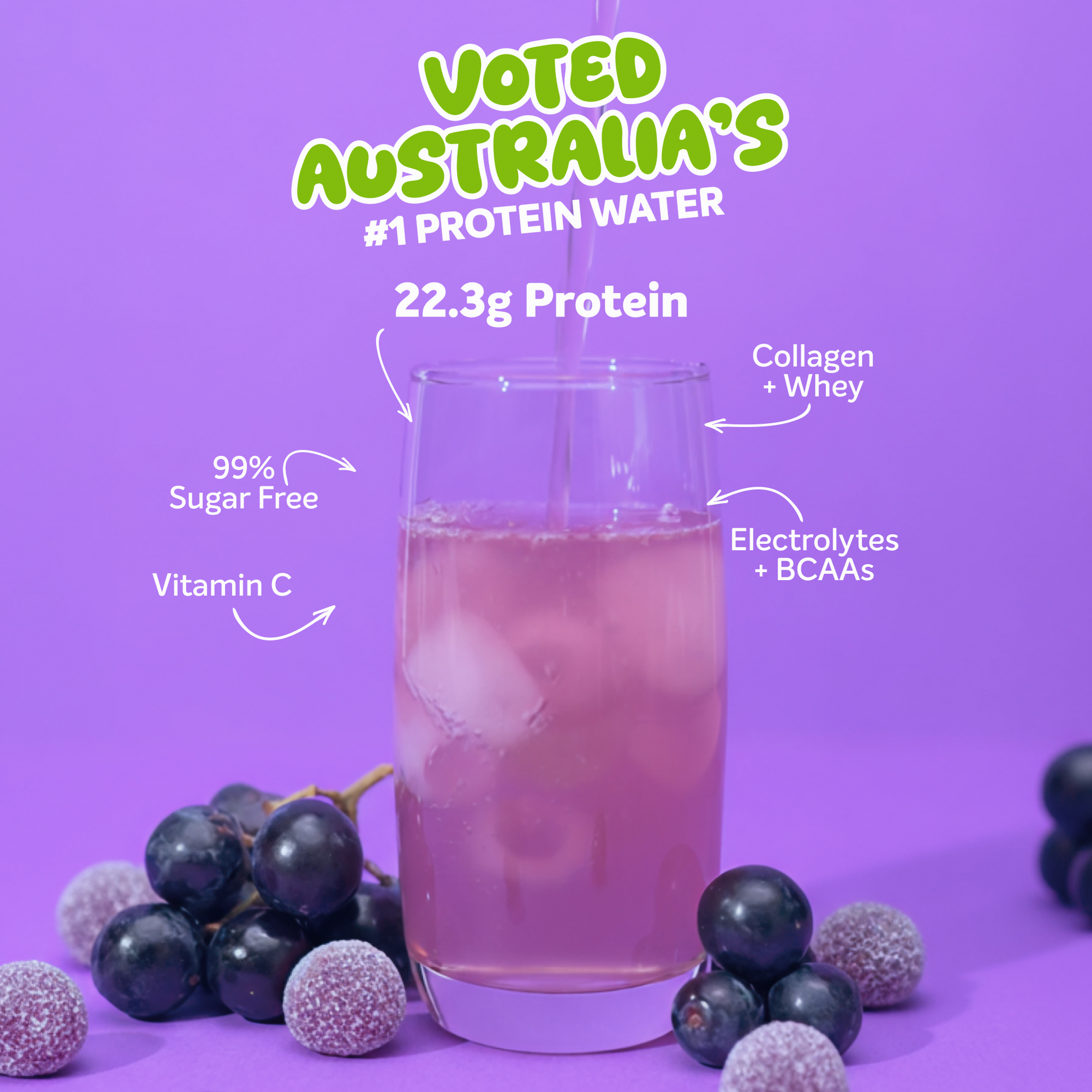 PROTEIN WATER - Sour Grape - 25 serves