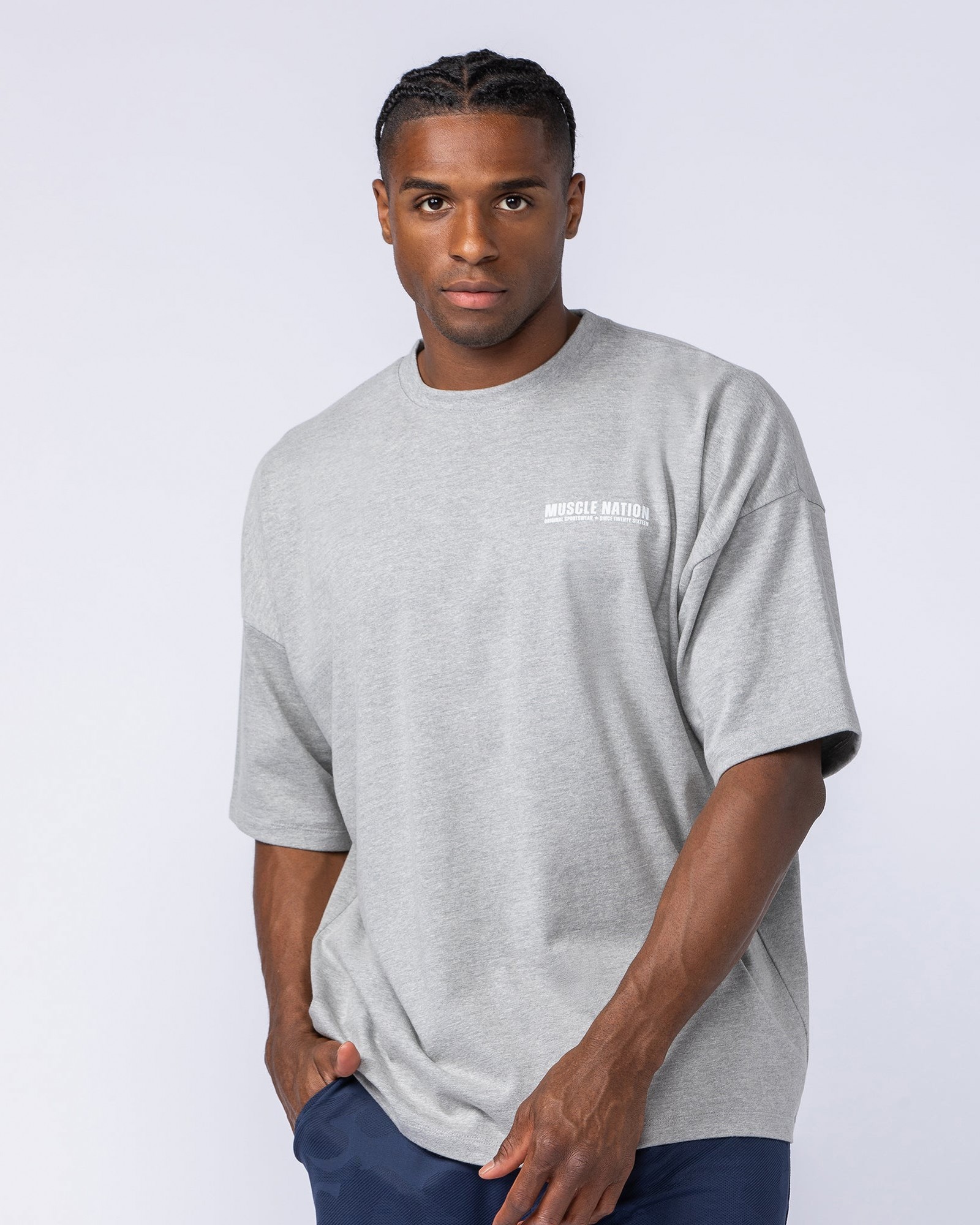 Original Oversized Boxy Tee - Grey Marl
