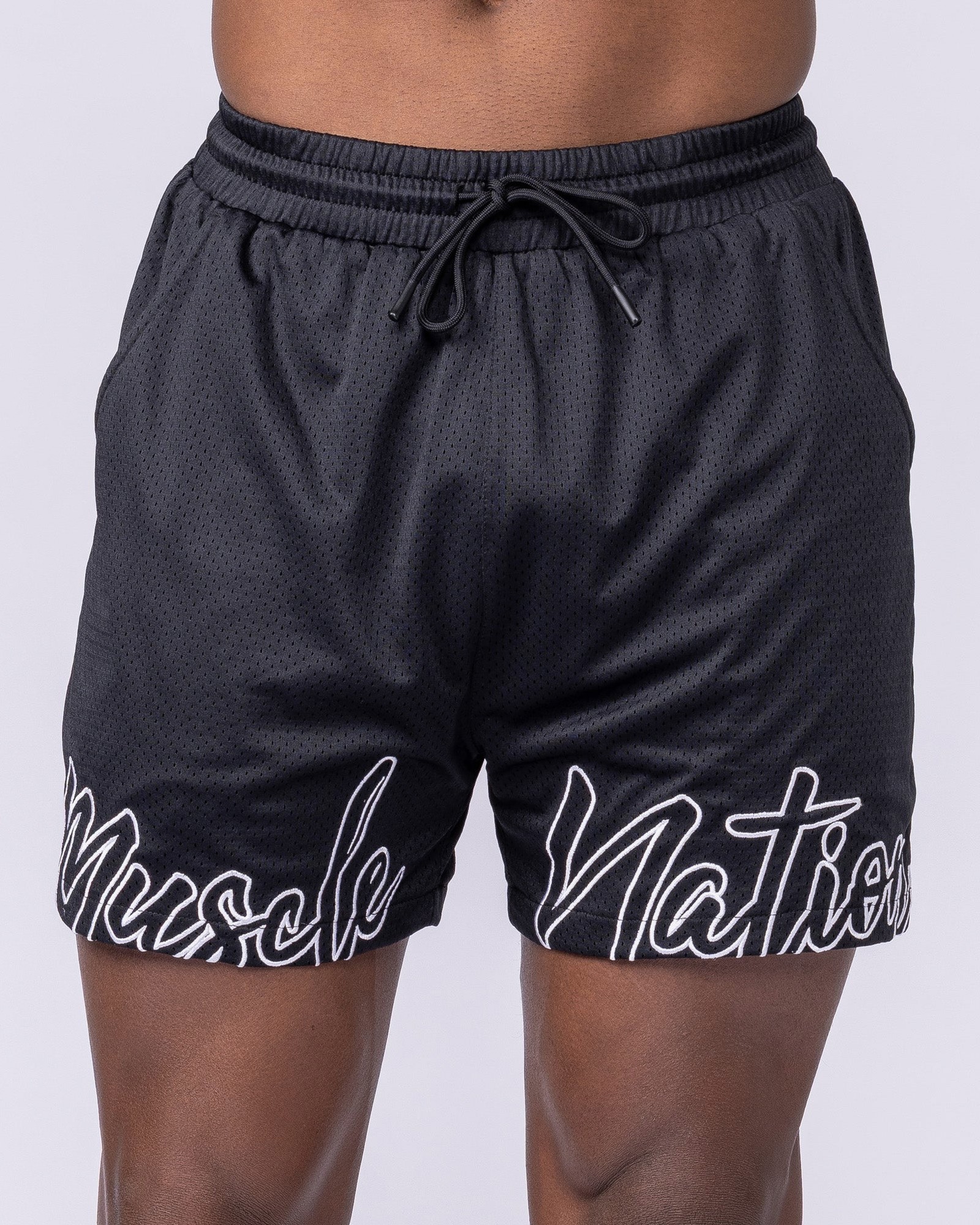 Script Lay Up 4" Shorts - Black