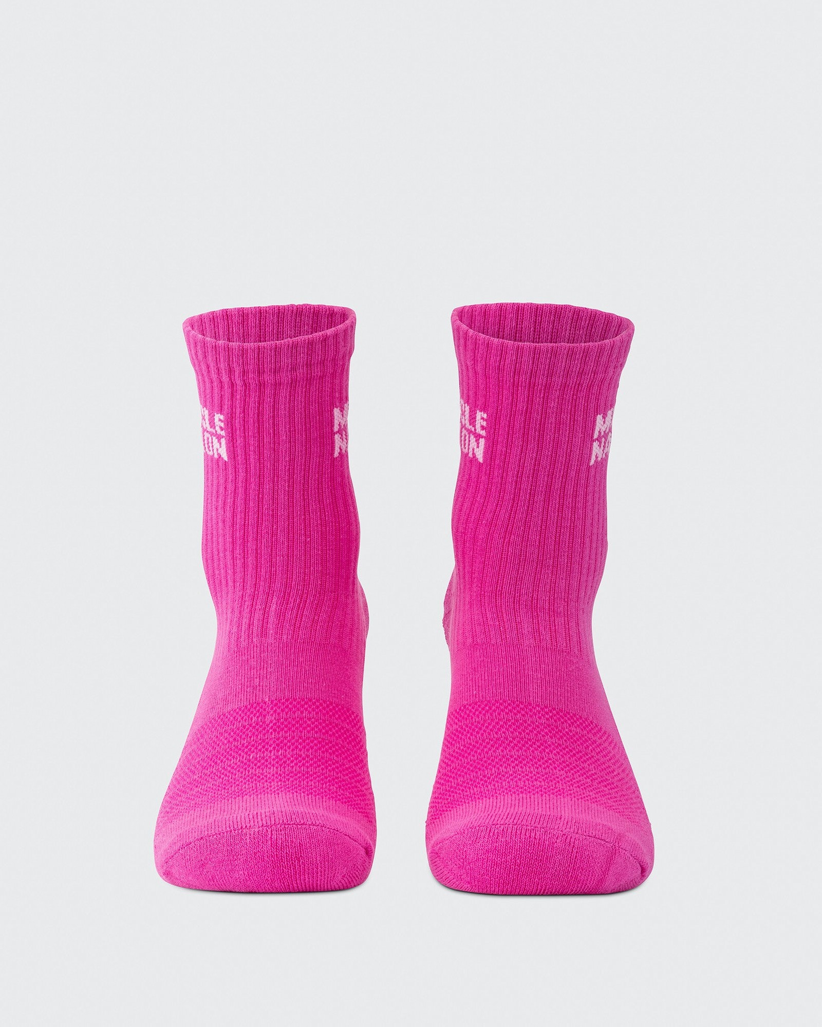 Womens Essential Crew Socks (3x Pack) - Off White / Bright Pink / Hyper Fuchsia