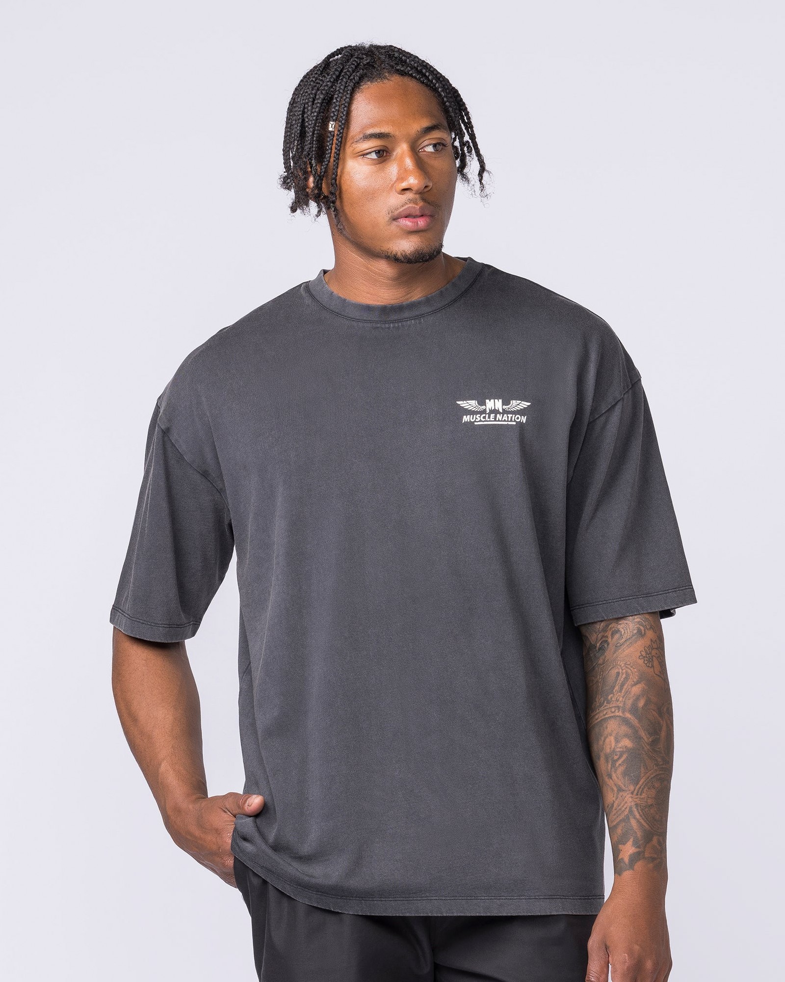 Archives Oversized Vintage Tee - Washed Black