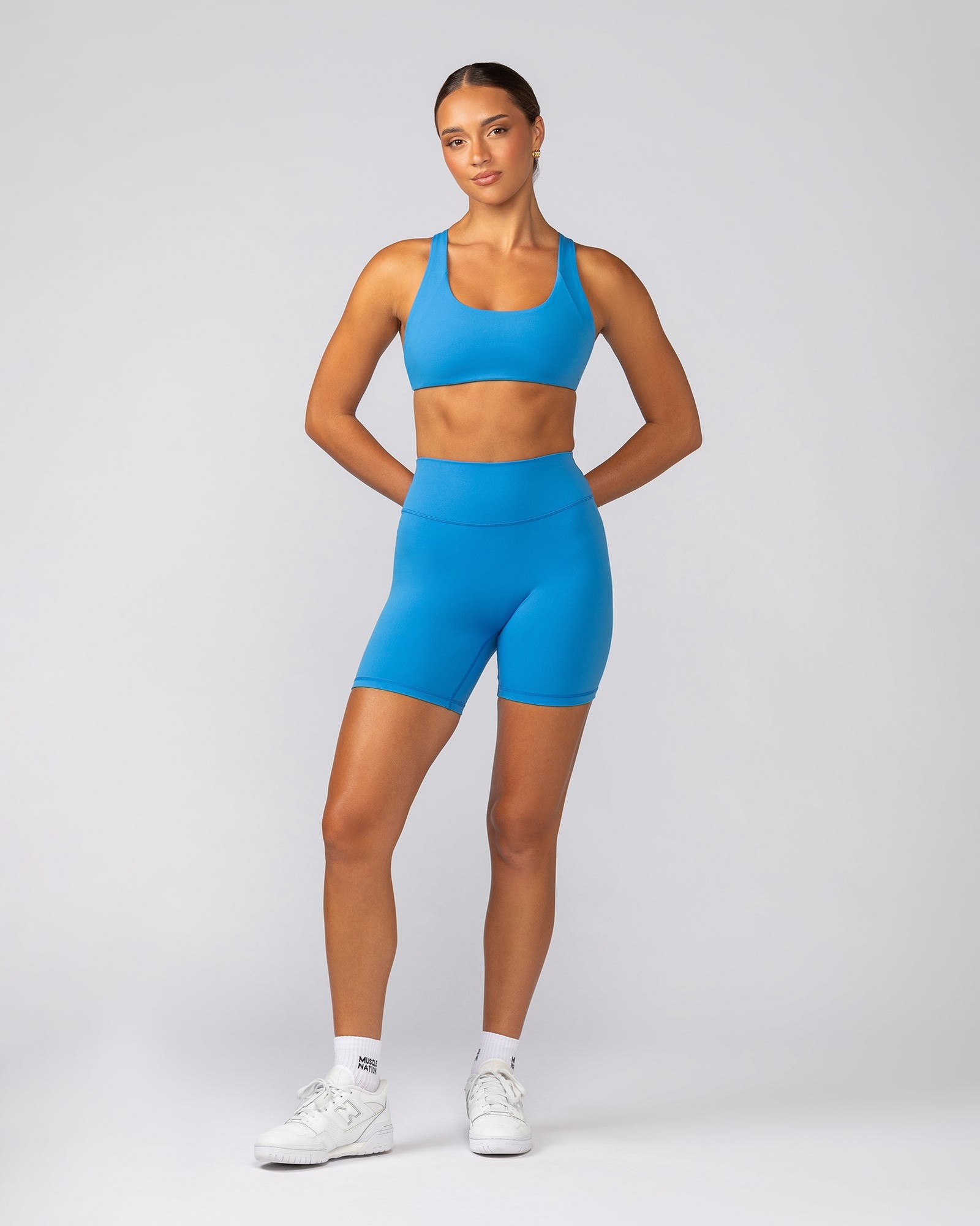 Liberty High Rise Bike Shorts - Azure Blue