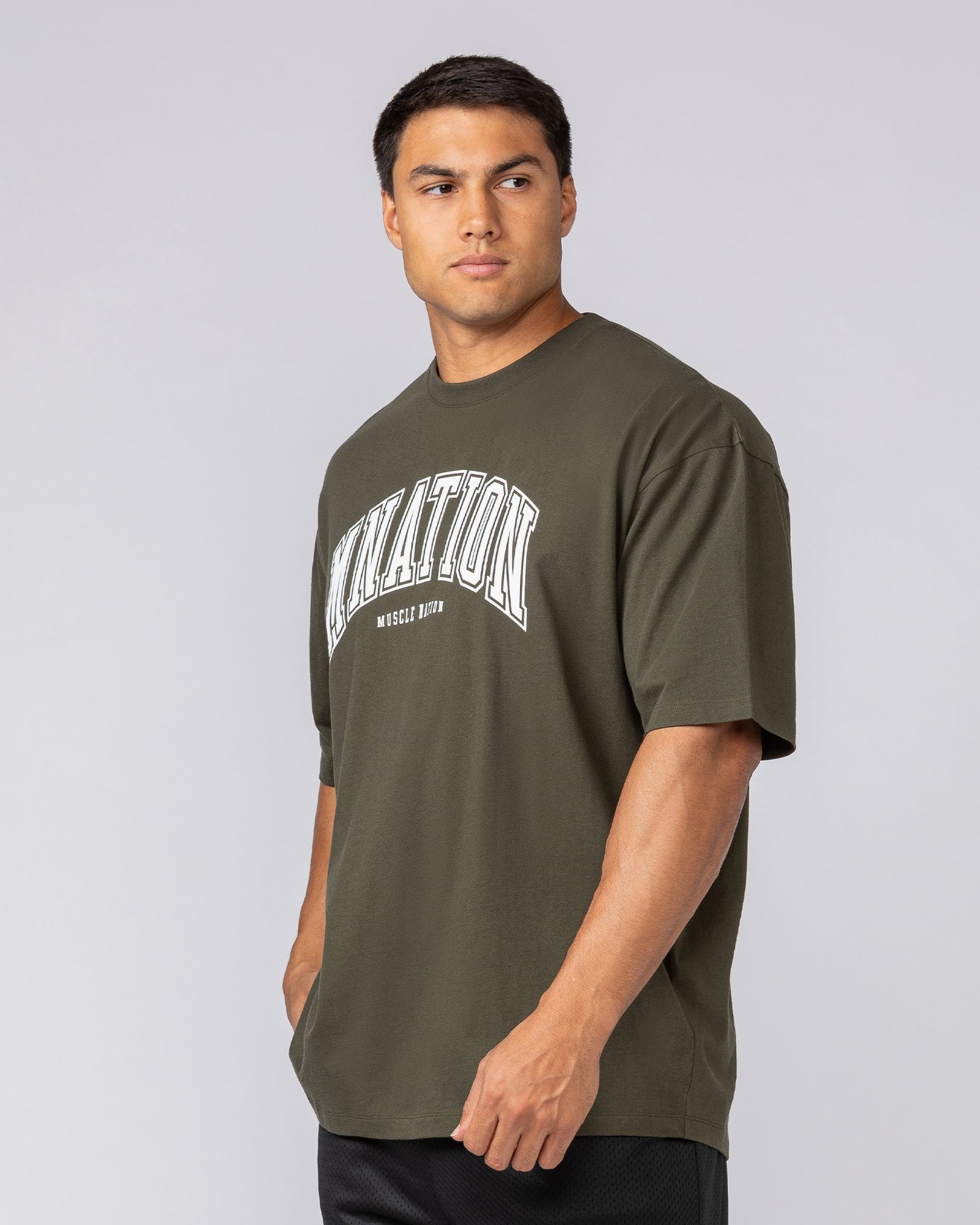 Varsity Training Oversized Tee - Dark Khaki