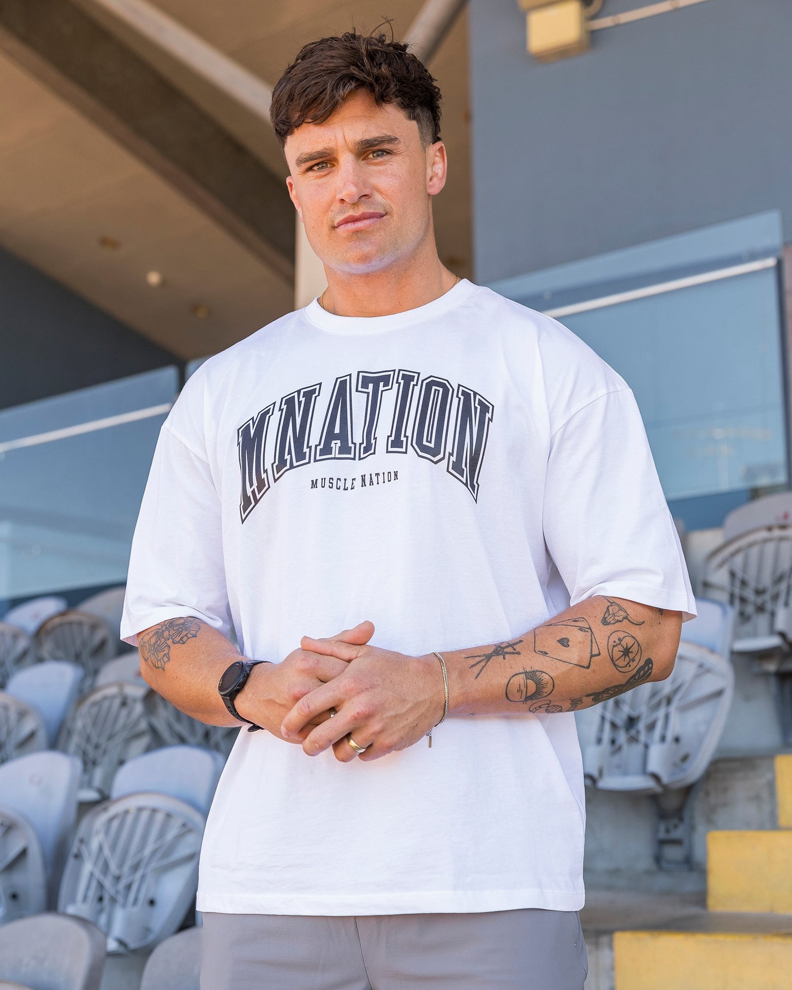 Varsity Training Oversized Tee - White