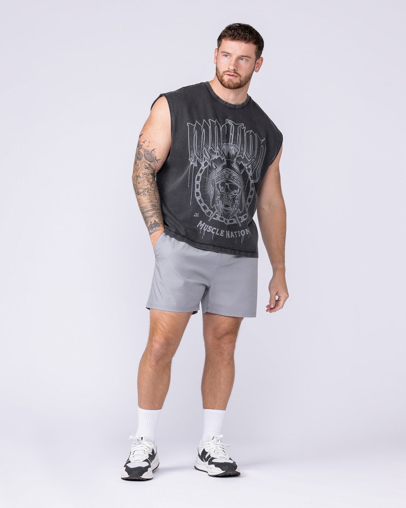 Spartan Vintage Boxy Muscle Tank - Washed Black