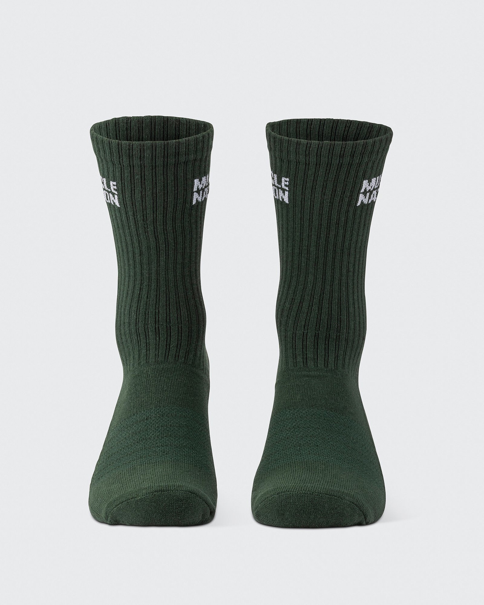 Mens Essential Crew Socks (3x Pack) - Cream / Eggshell / Evergreen