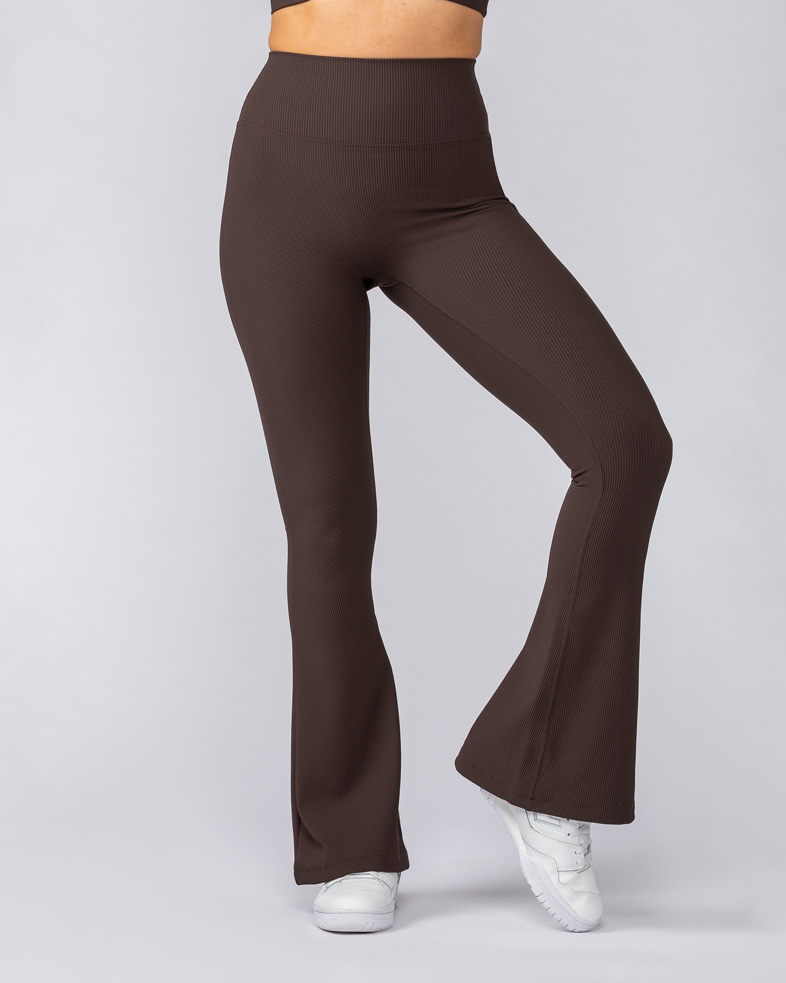 Zero Rise Rib Flare Leggings - Cocoa