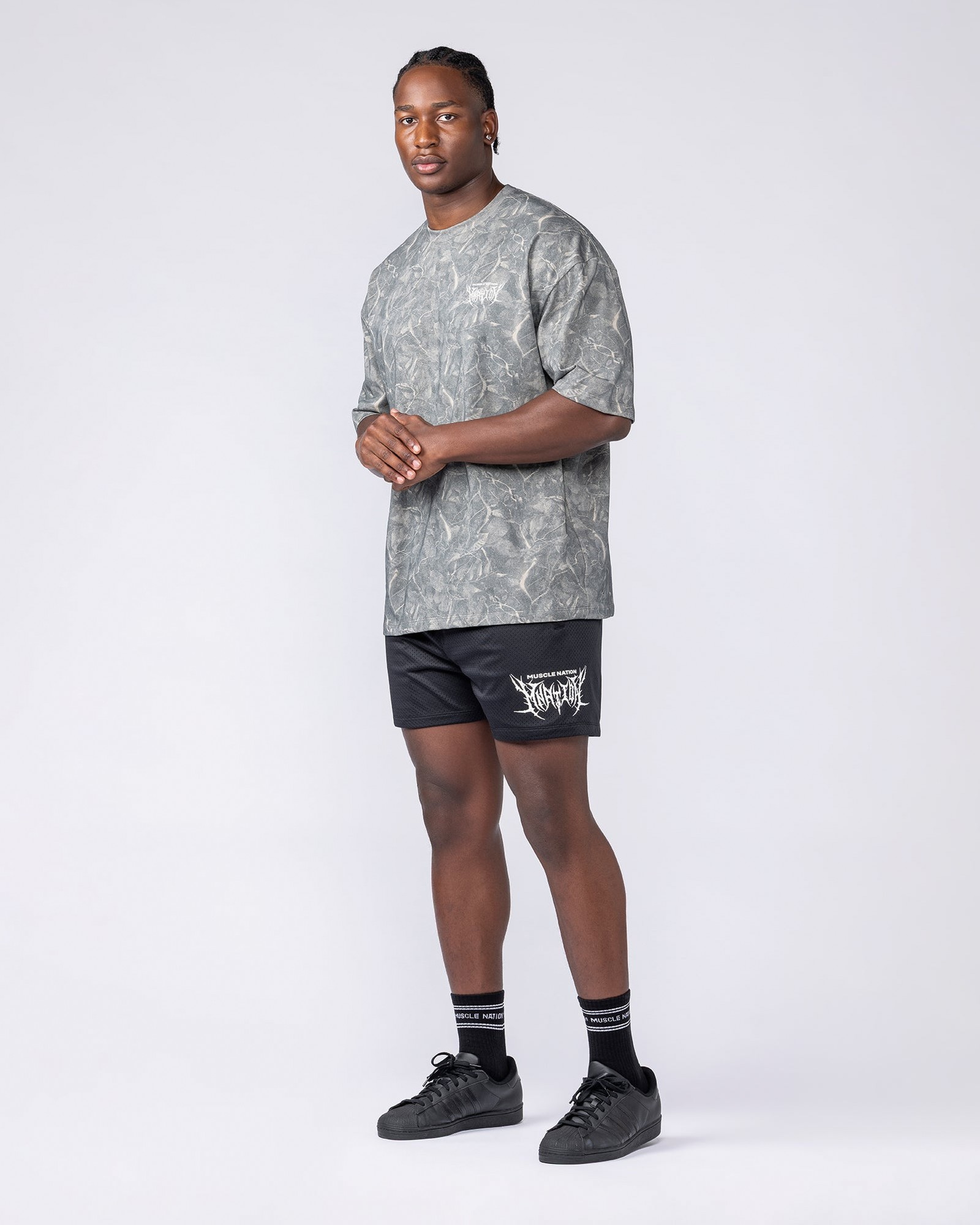 Gothic Oversized Tee - Washed Tree Camo