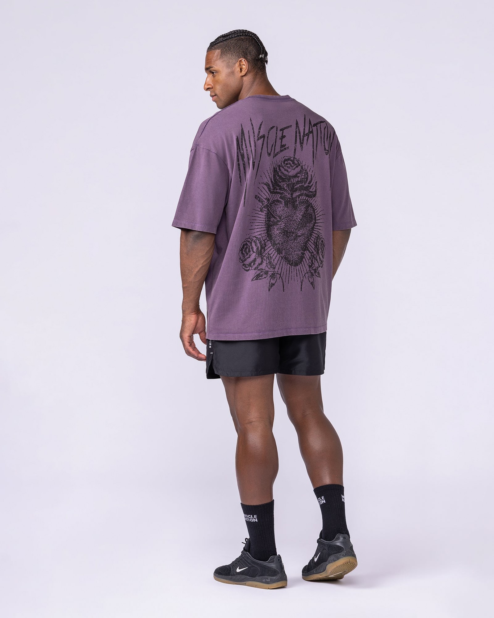 Heartless Oversized Vintage Tee - Washed Dark Purple