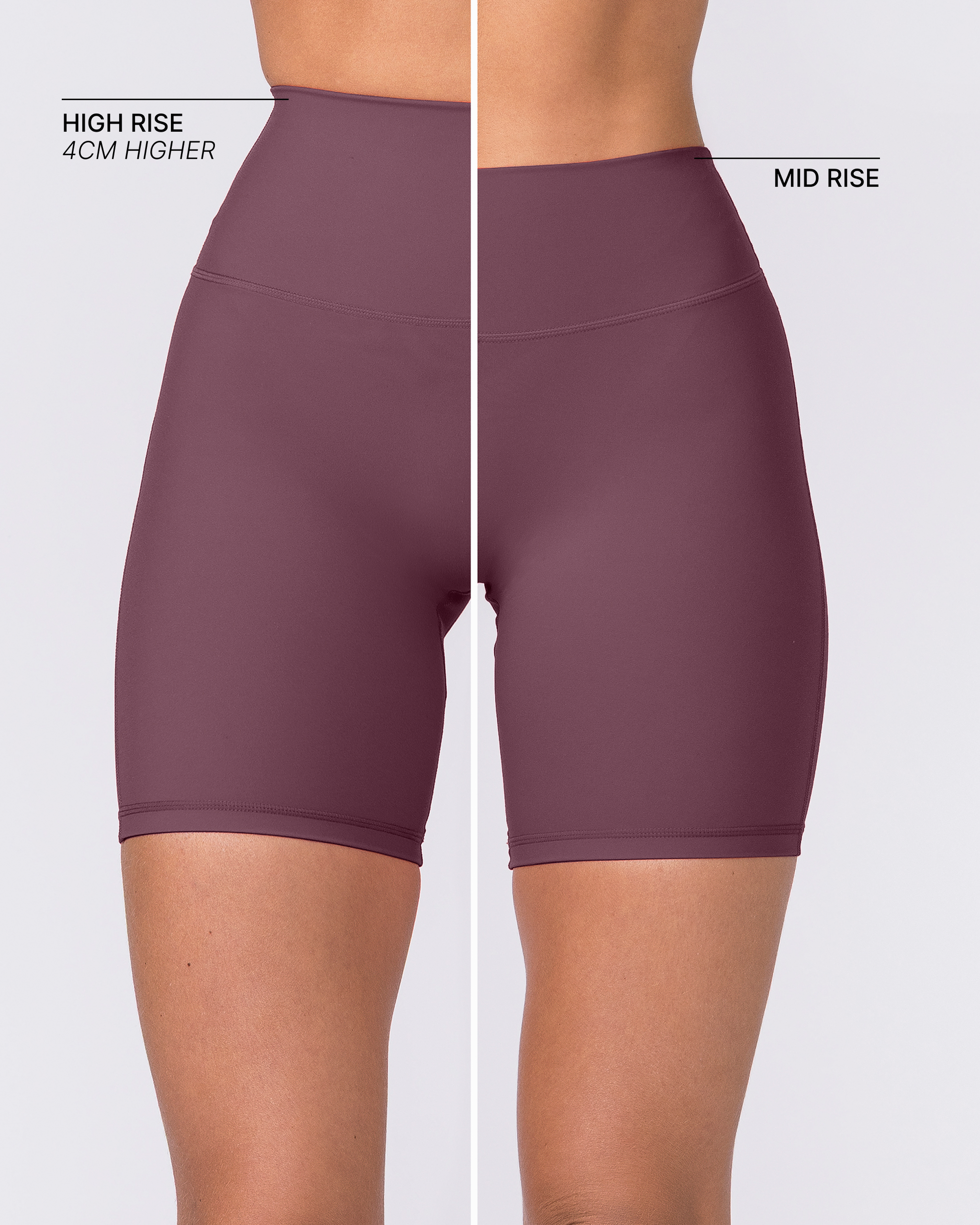 Aura Peachy High Invisible Scrunch Bike Shorts - Dark Cherry