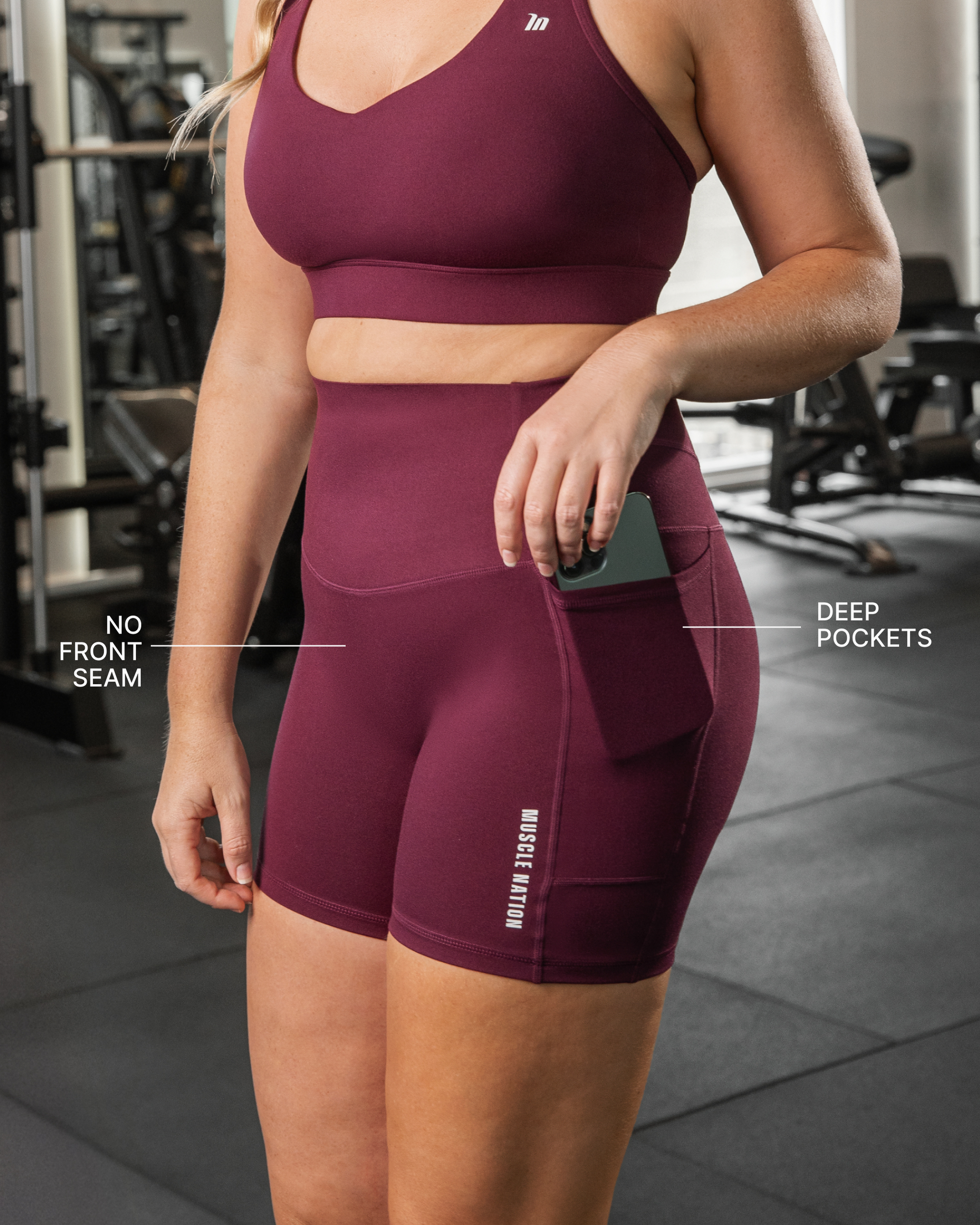 Unrivalled Everyday Pocket Bike Shorts - Sangria