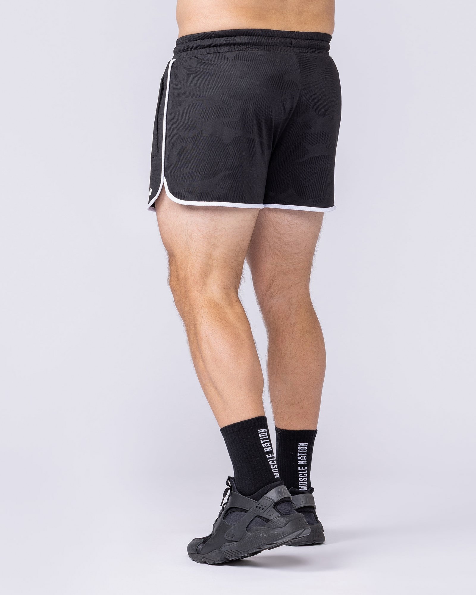 Tech Camo Retro Shorts - Black Camo