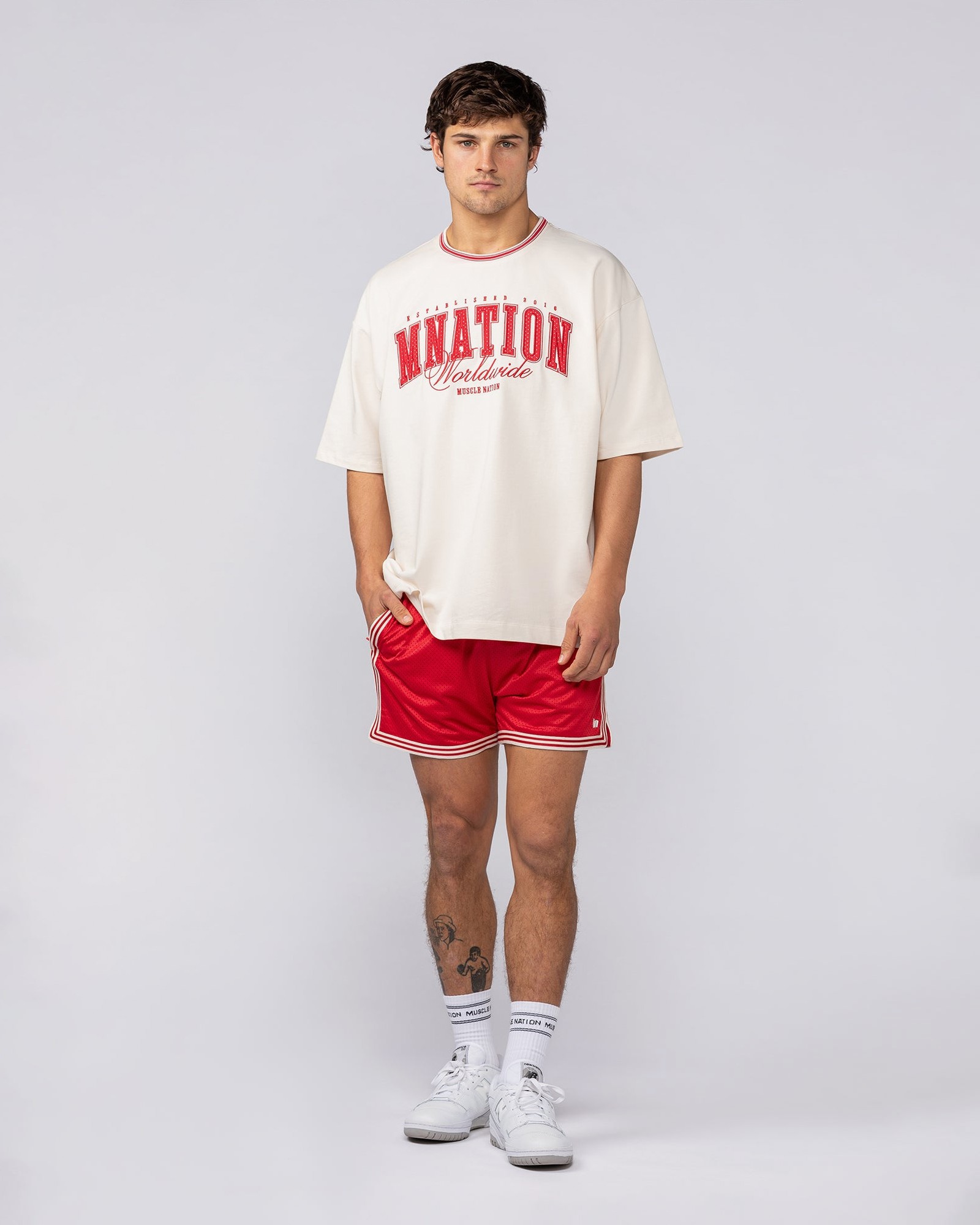 Ringer Oversized Tee - Travertine
