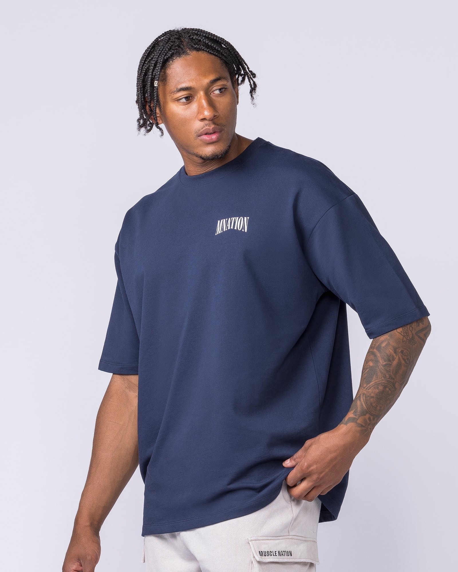Off Duty Oversized Tee - Navy