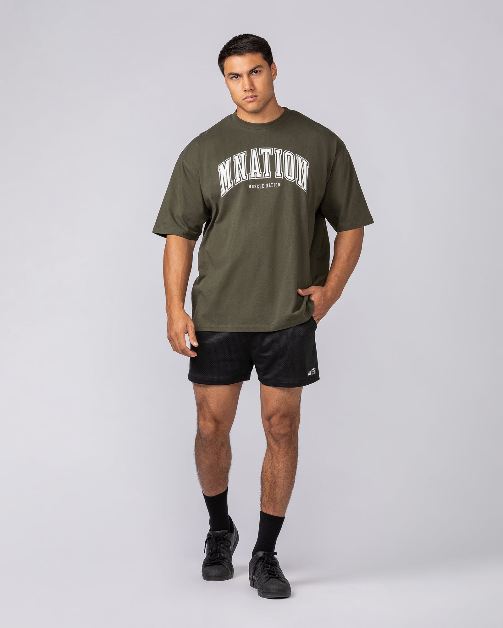 Varsity Training Oversized Tee - Dark Khaki
