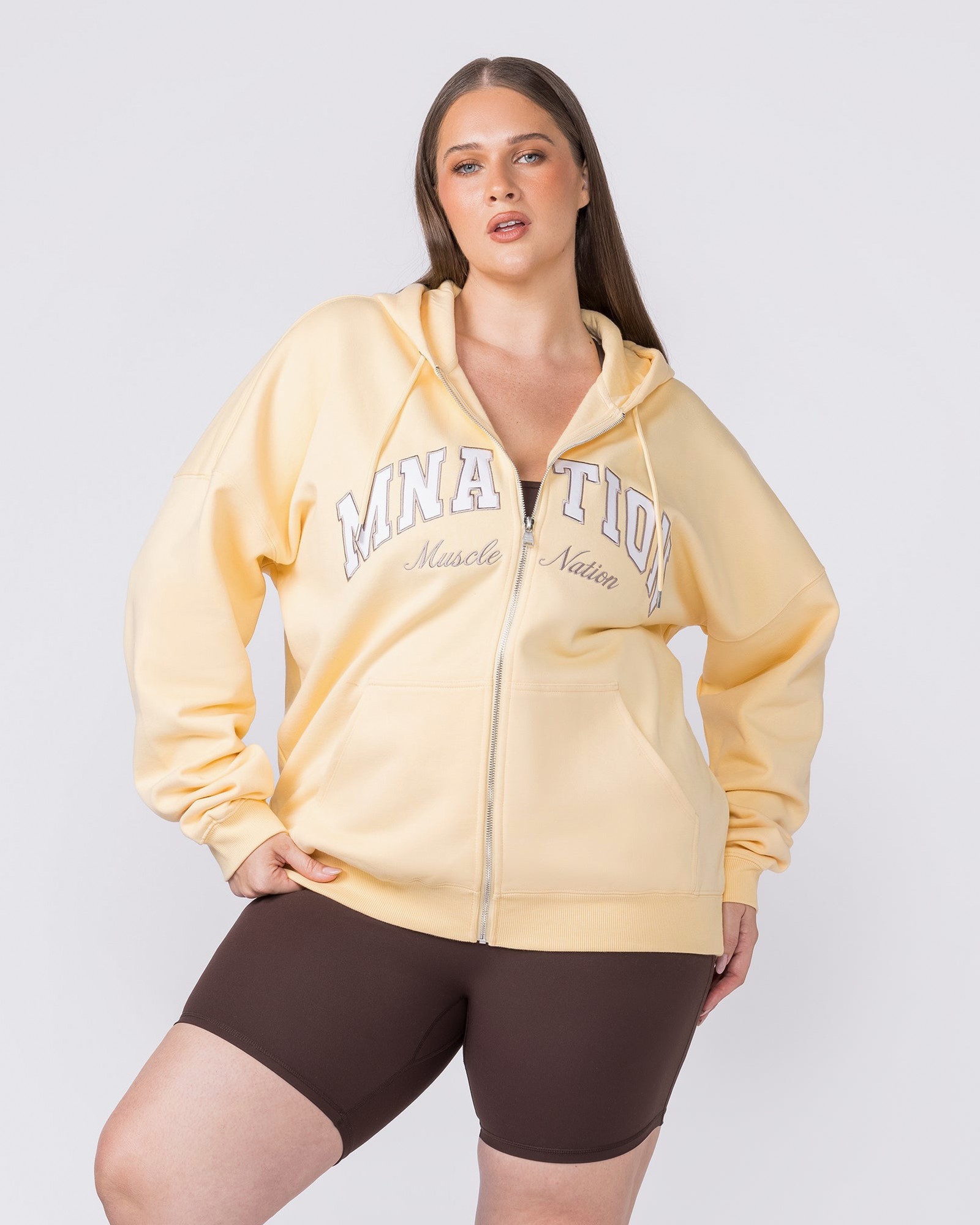 Routine Zip Through Hoodie - Panna Cotta